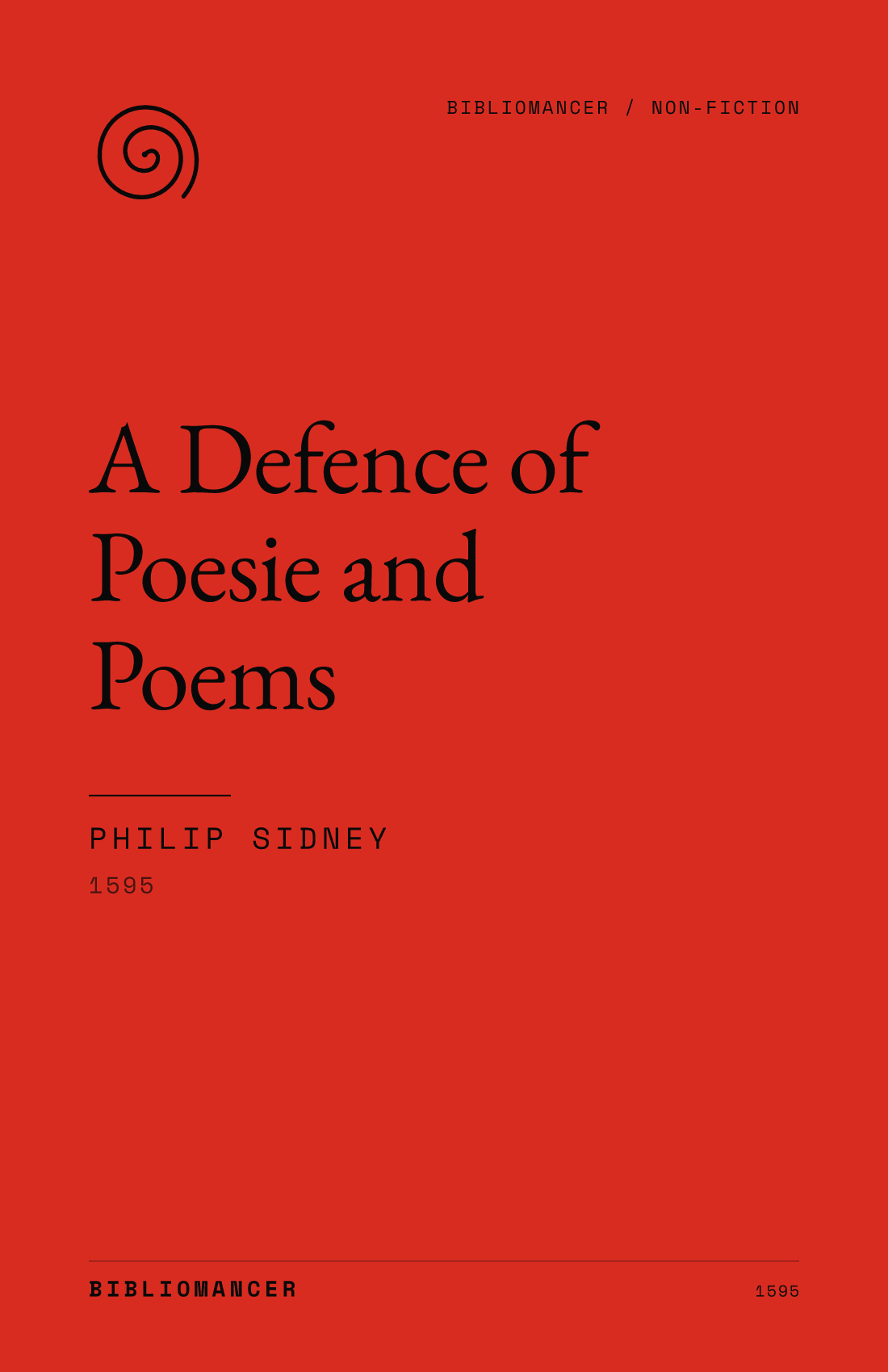 A Defence of Poesie and Poems by Philip Sidney — Bibliomancer edition cover
