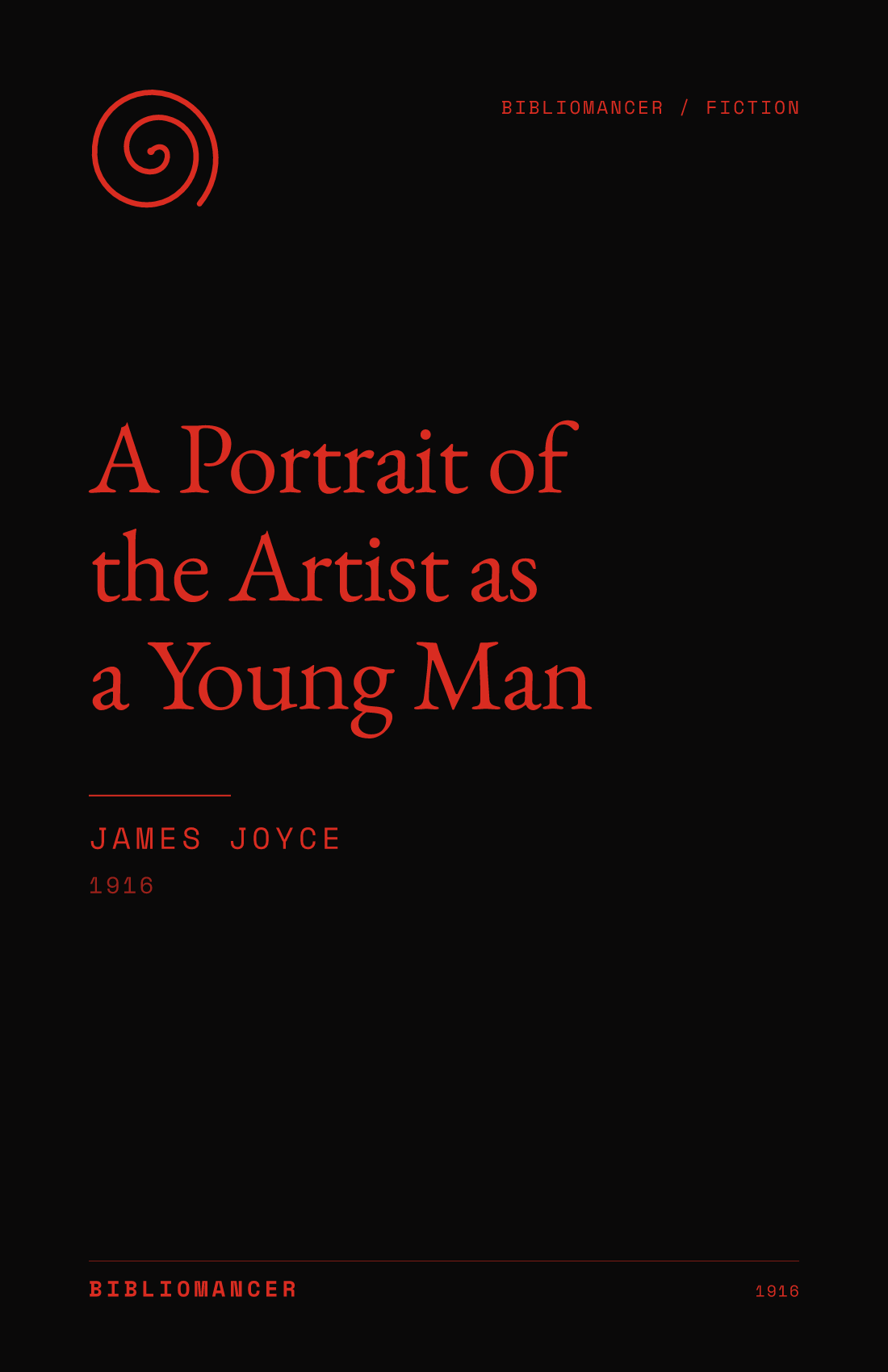 A Portrait of the Artist as a Young Man by James Joyce — Bibliomancer edition cover
