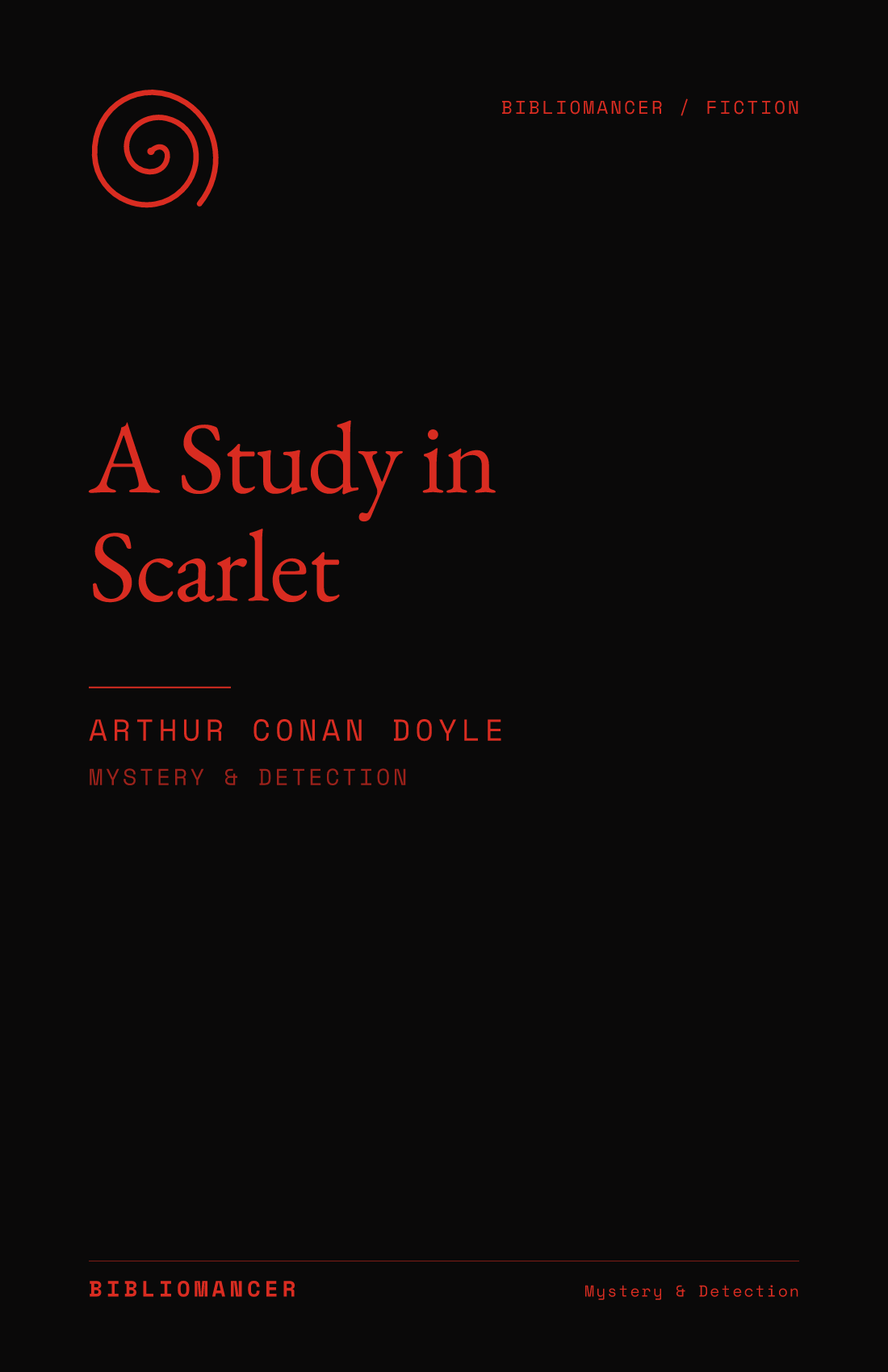A Study in Scarlet by Arthur Conan Doyle — Bibliomancer edition cover