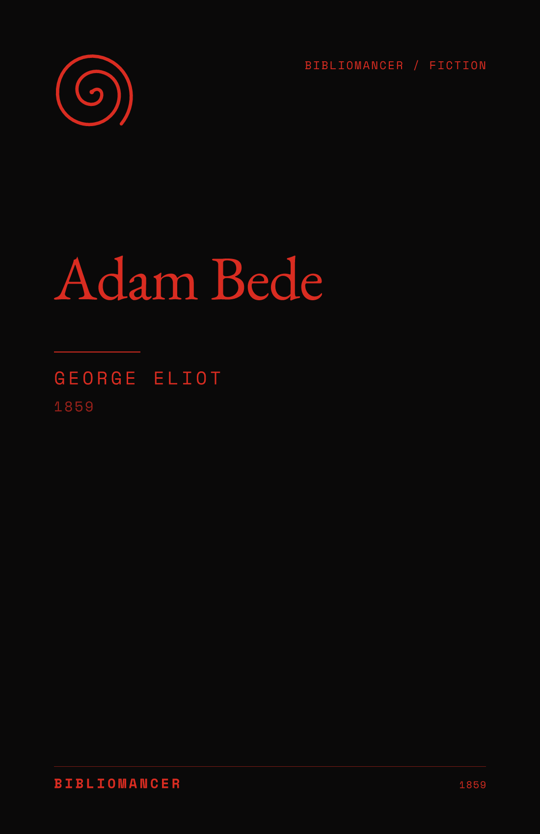 Adam Bede by George Eliot — Bibliomancer edition cover