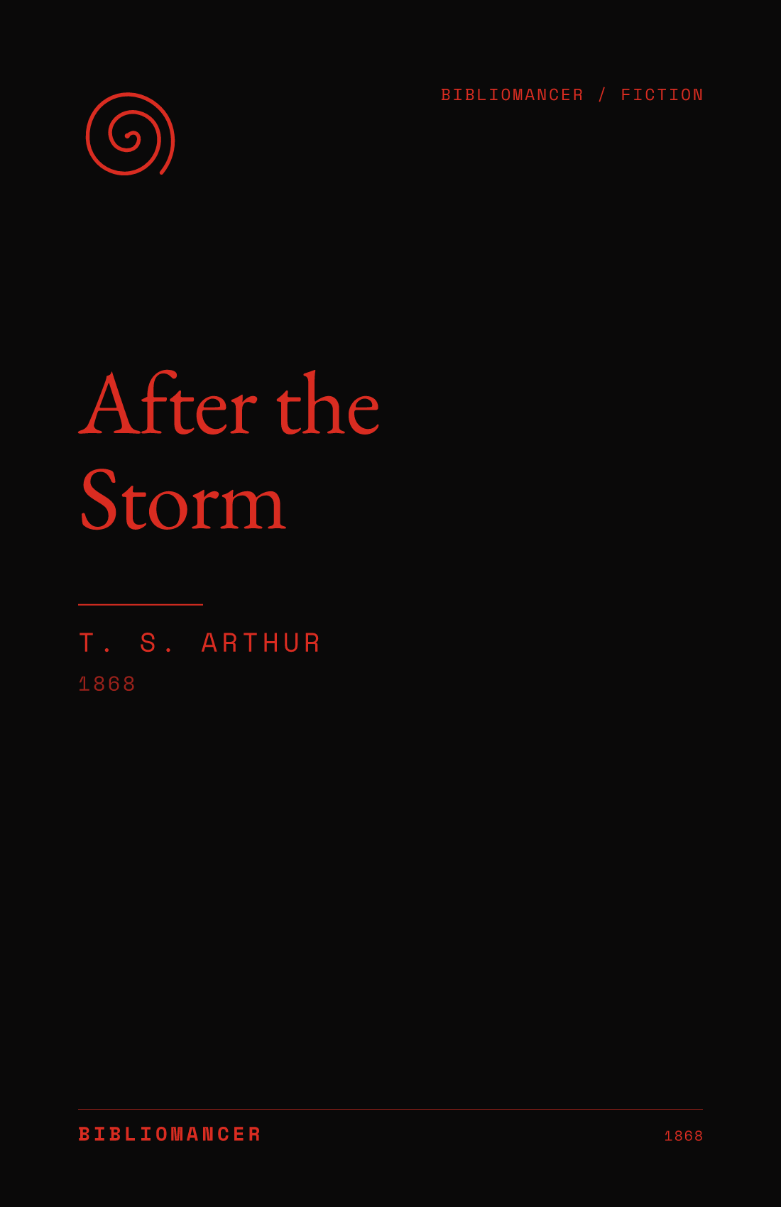 After the Storm by T. S. Arthur — Bibliomancer edition cover