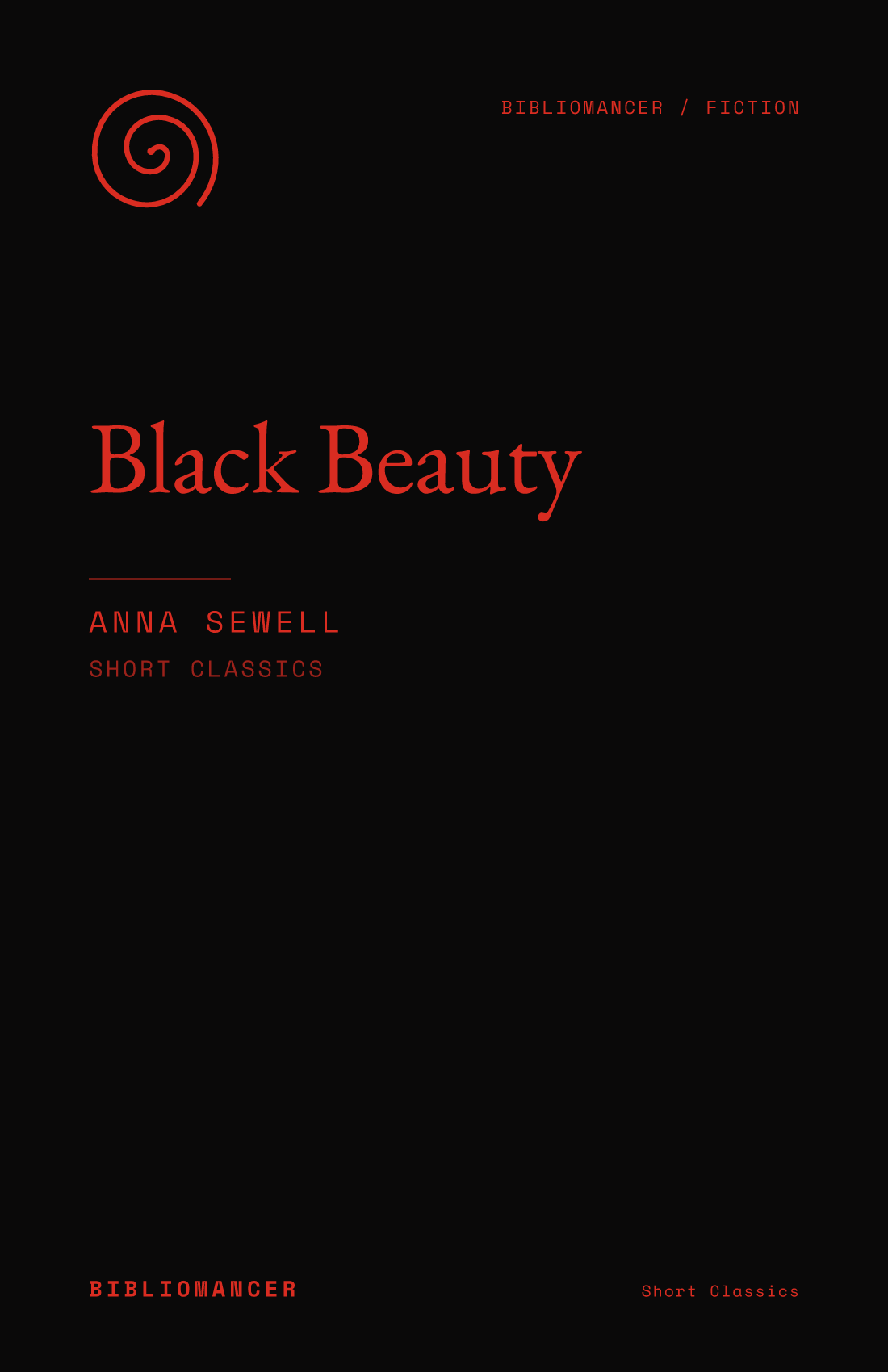 Black Beauty by Anna Sewell — Bibliomancer edition cover