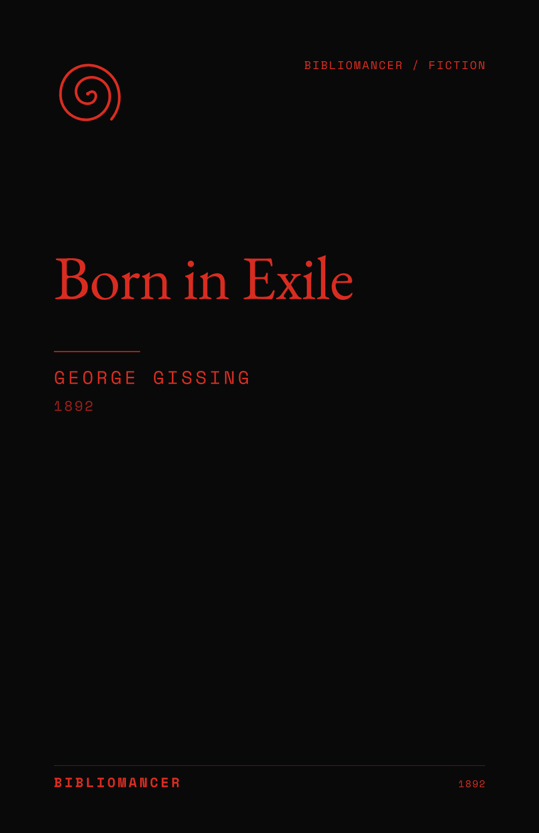 Born in Exile by George Gissing — Bibliomancer edition cover