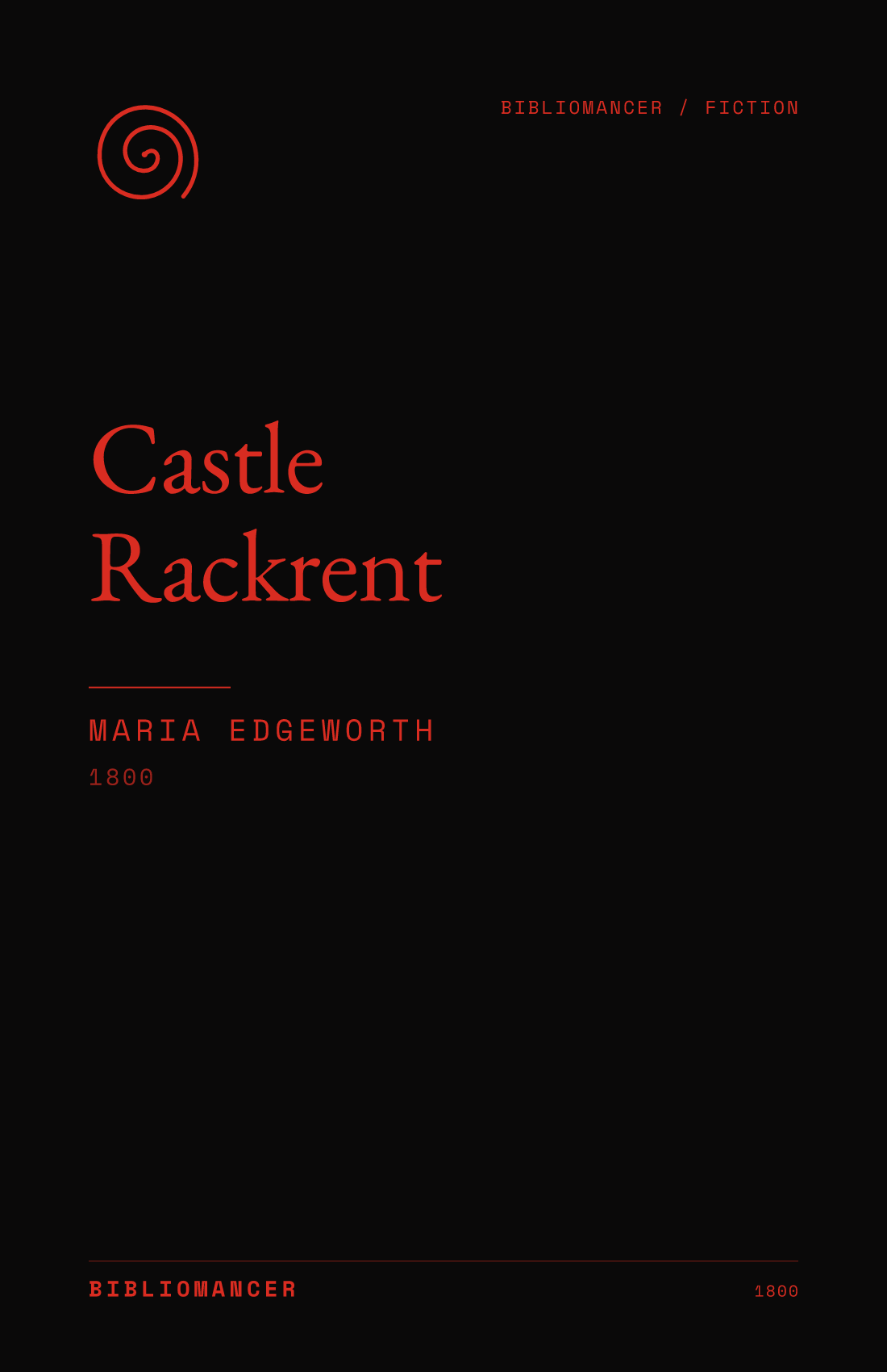 Castle Rackrent by Maria Edgeworth — Bibliomancer edition cover