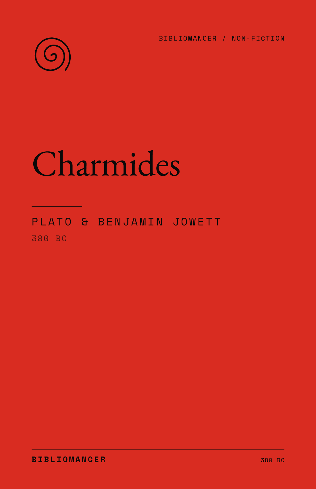 Charmides by Plato — Bibliomancer edition cover