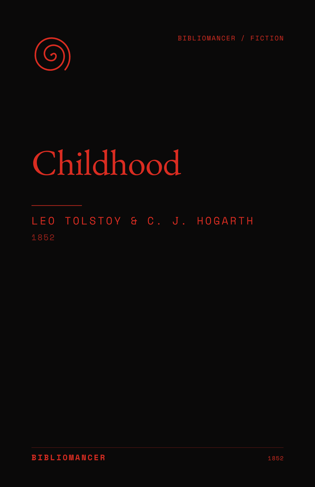 Childhood by Leo Tolstoy — Bibliomancer edition cover