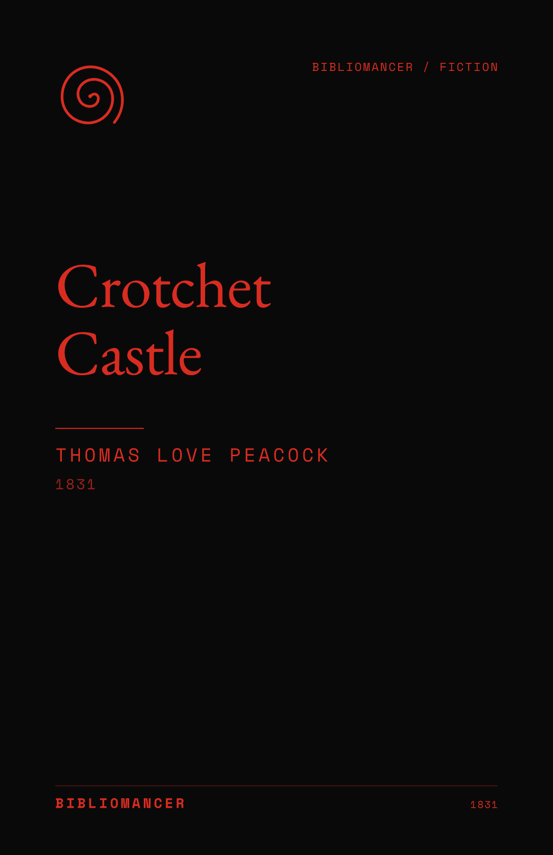 Crotchet Castle by Thomas Love Peacock — Bibliomancer edition cover