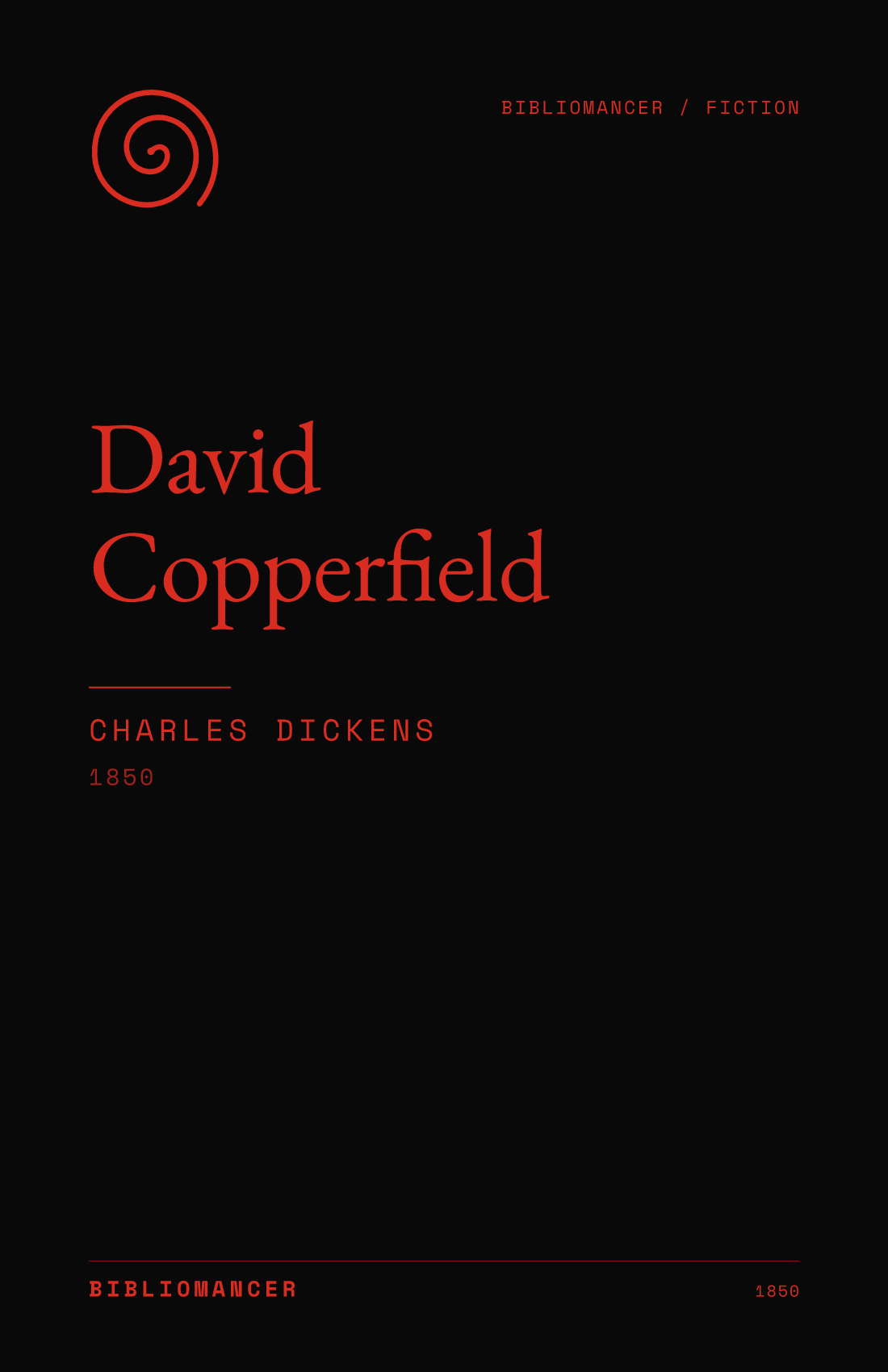 David Copperfield by Charles Dickens — Bibliomancer edition cover