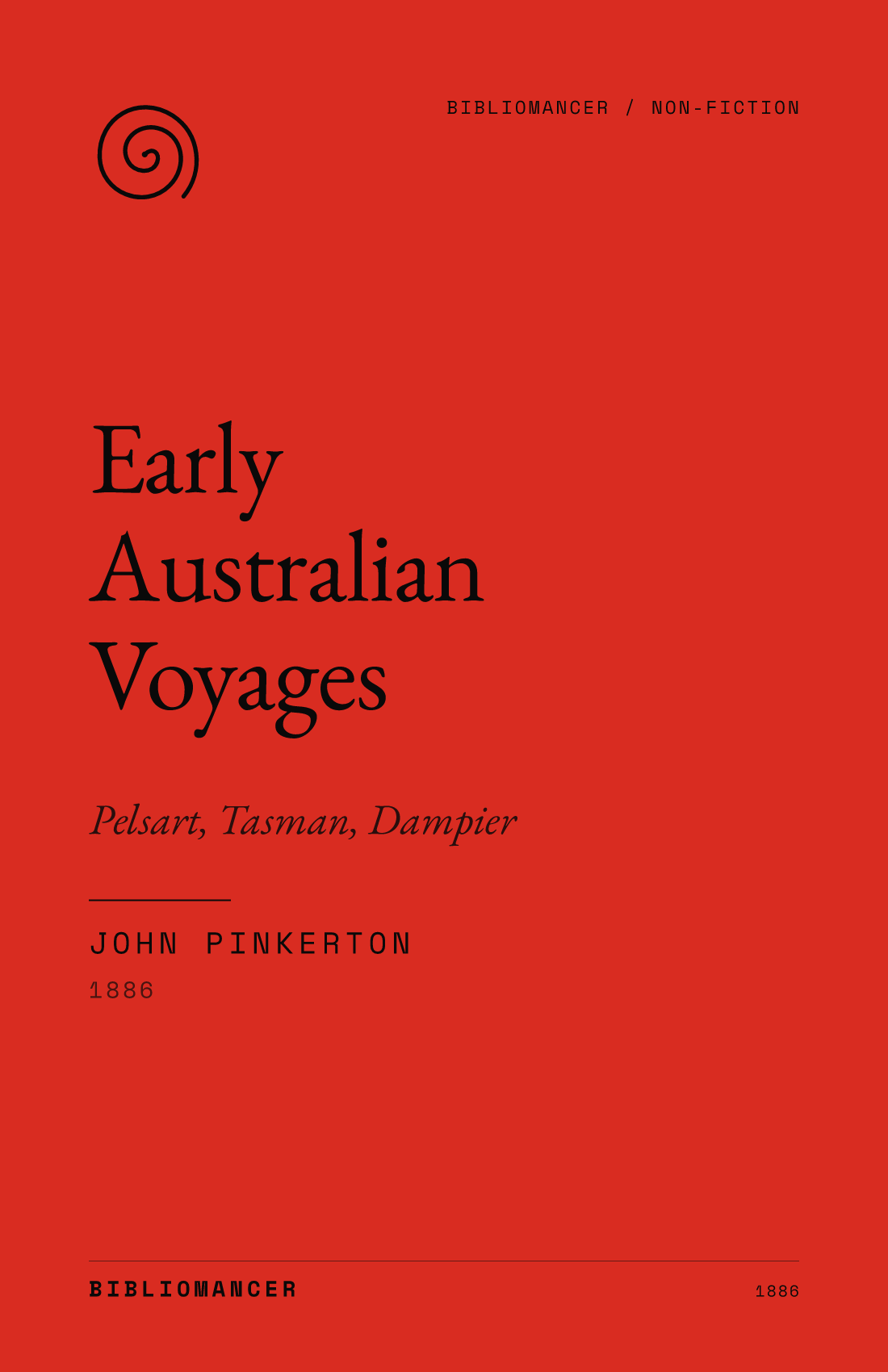 Early Australian Voyages by John Pinkerton — Bibliomancer edition cover