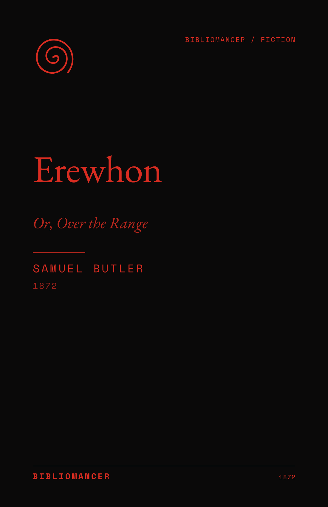 Erewhon by Samuel Butler — Bibliomancer edition cover