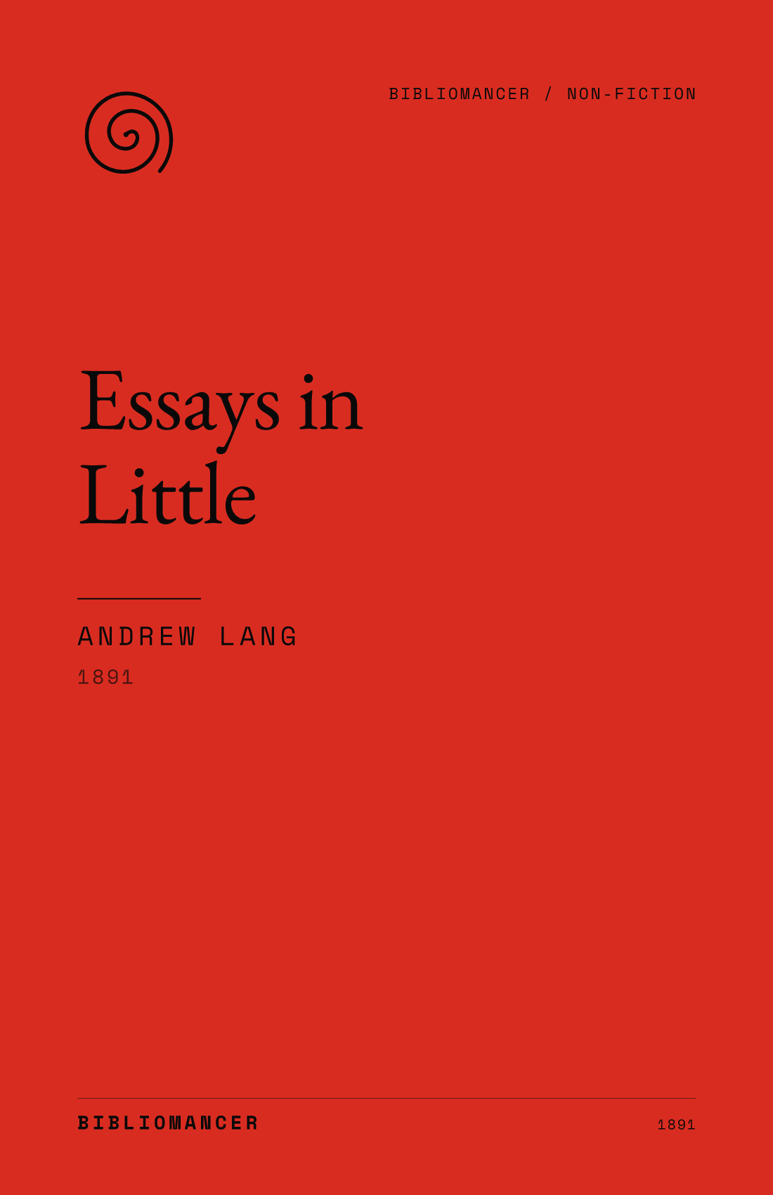 Essays in Little by Andrew Lang — Bibliomancer edition cover