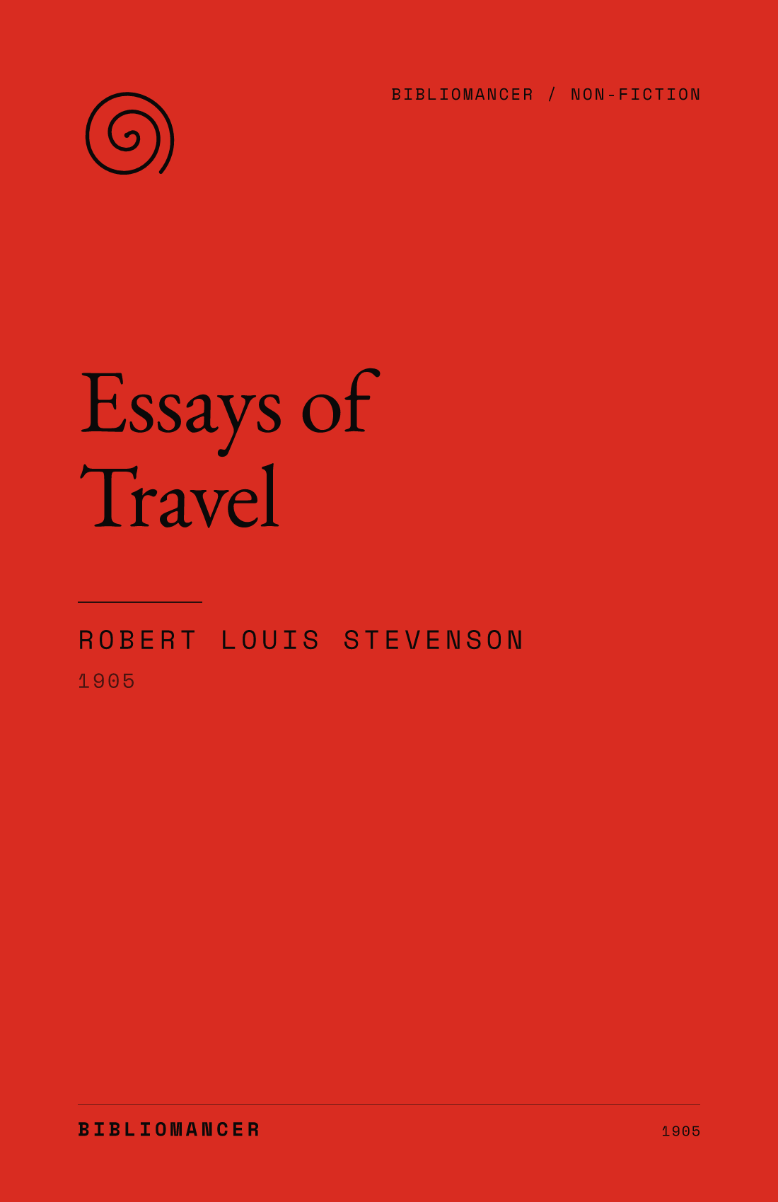 Essays of Travel by Robert Louis Stevenson — Bibliomancer edition cover