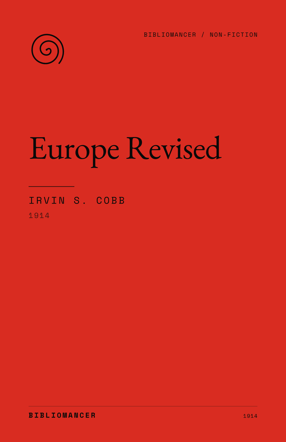Europe Revised by Irvin S. Cobb — Bibliomancer edition cover