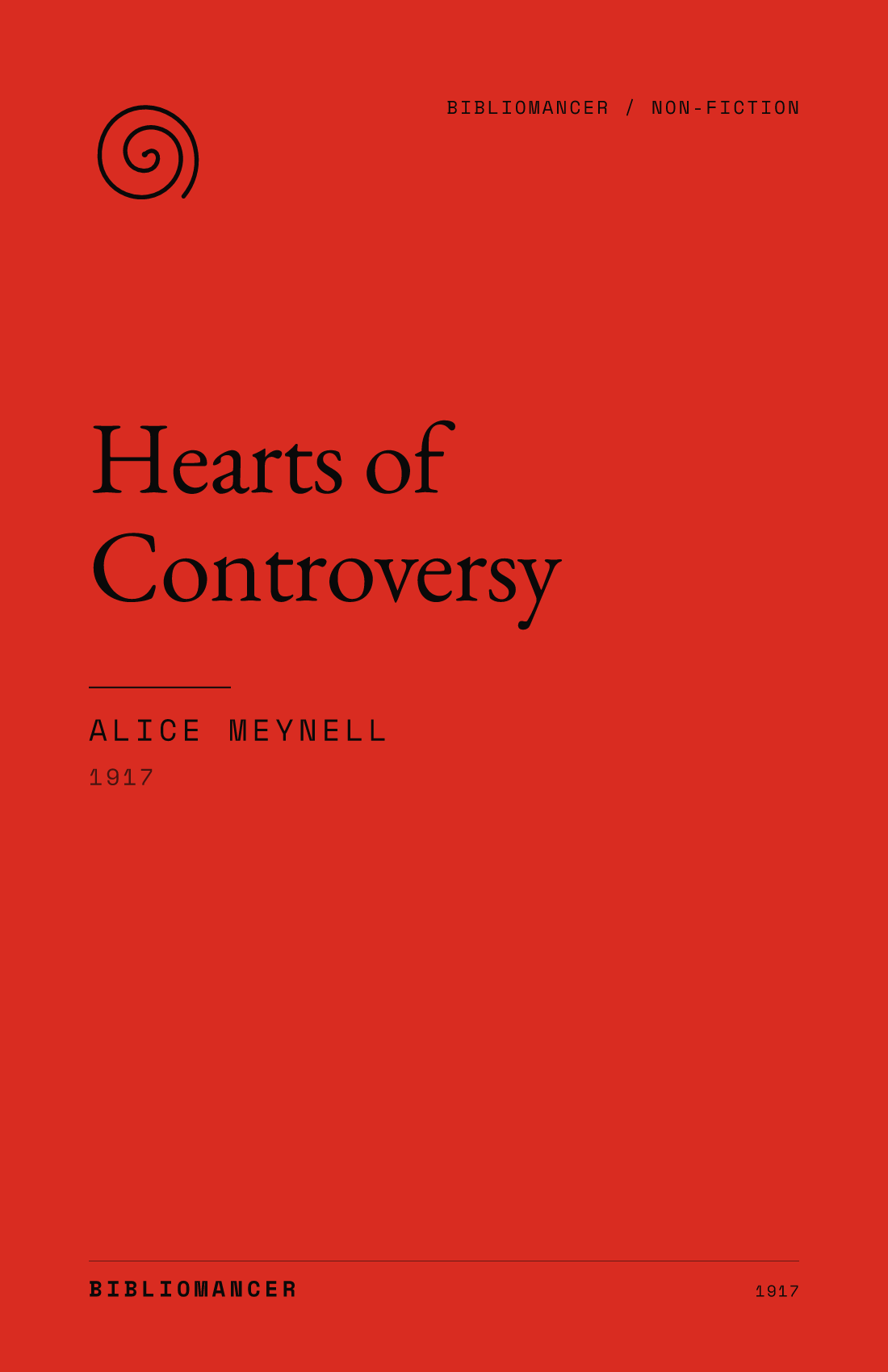 Hearts of Controversy by Alice Meynell — Bibliomancer edition cover