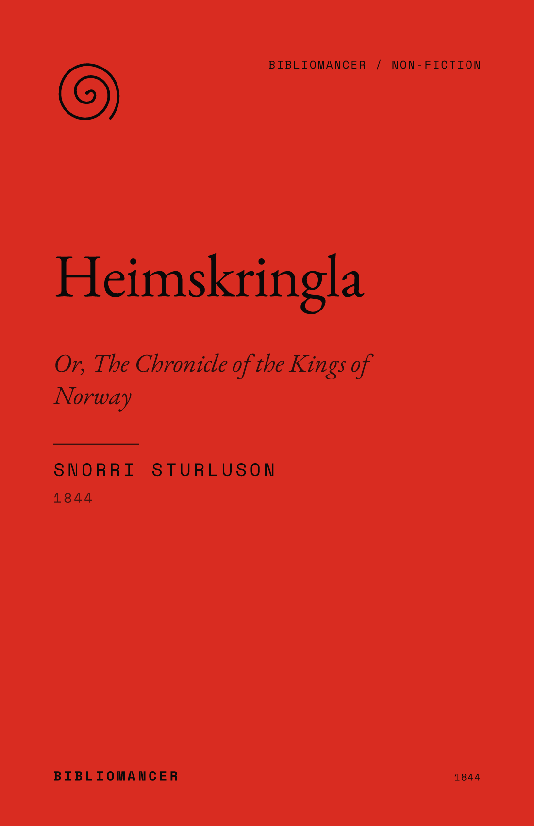 Heimskringla by Snorri Sturluson — Bibliomancer edition cover