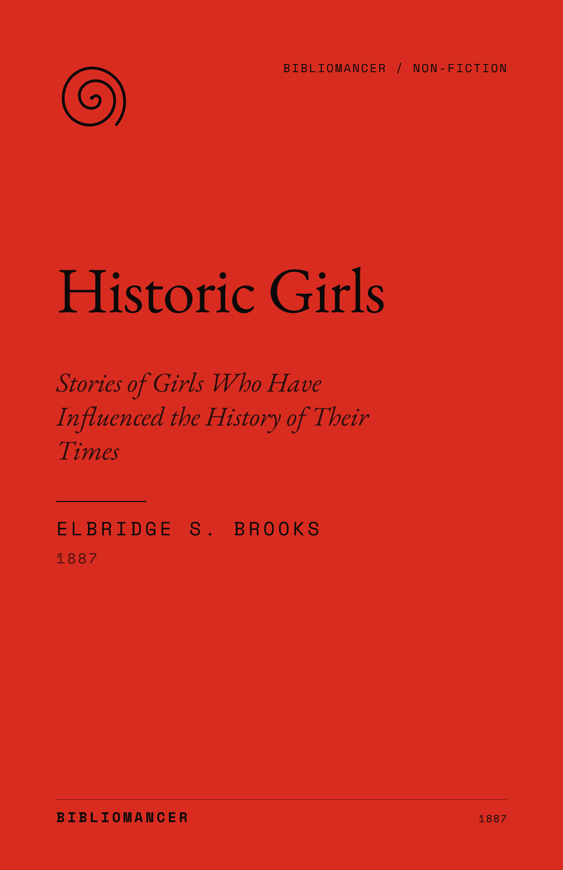 Historic Girls by Elbridge S. Brooks — Bibliomancer edition cover