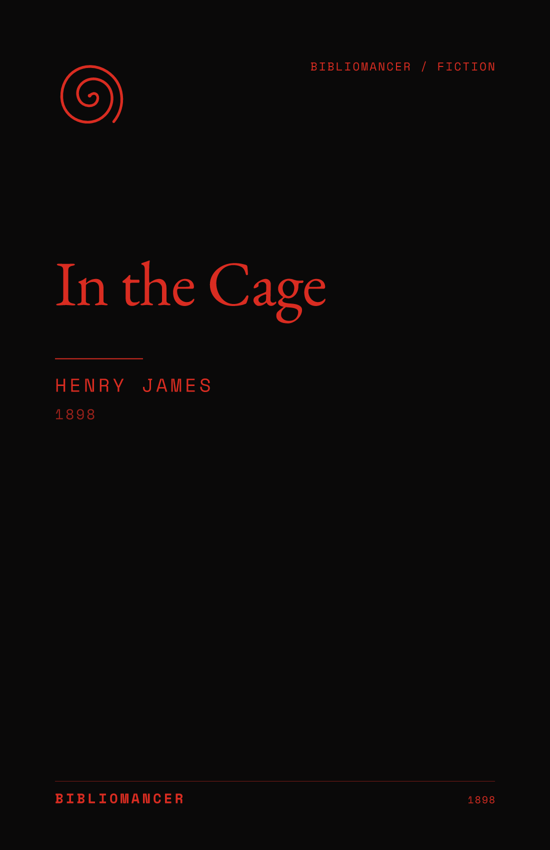 In the Cage by Henry James — Bibliomancer edition cover