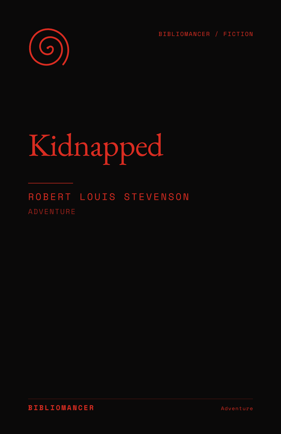 Kidnapped by Robert Louis Stevenson — Bibliomancer edition cover