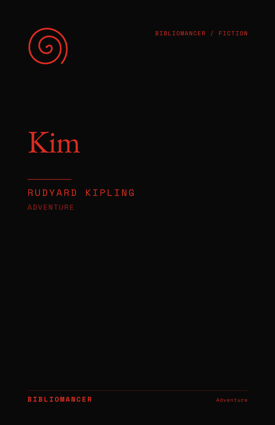 Kim by Rudyard Kipling — Bibliomancer edition cover