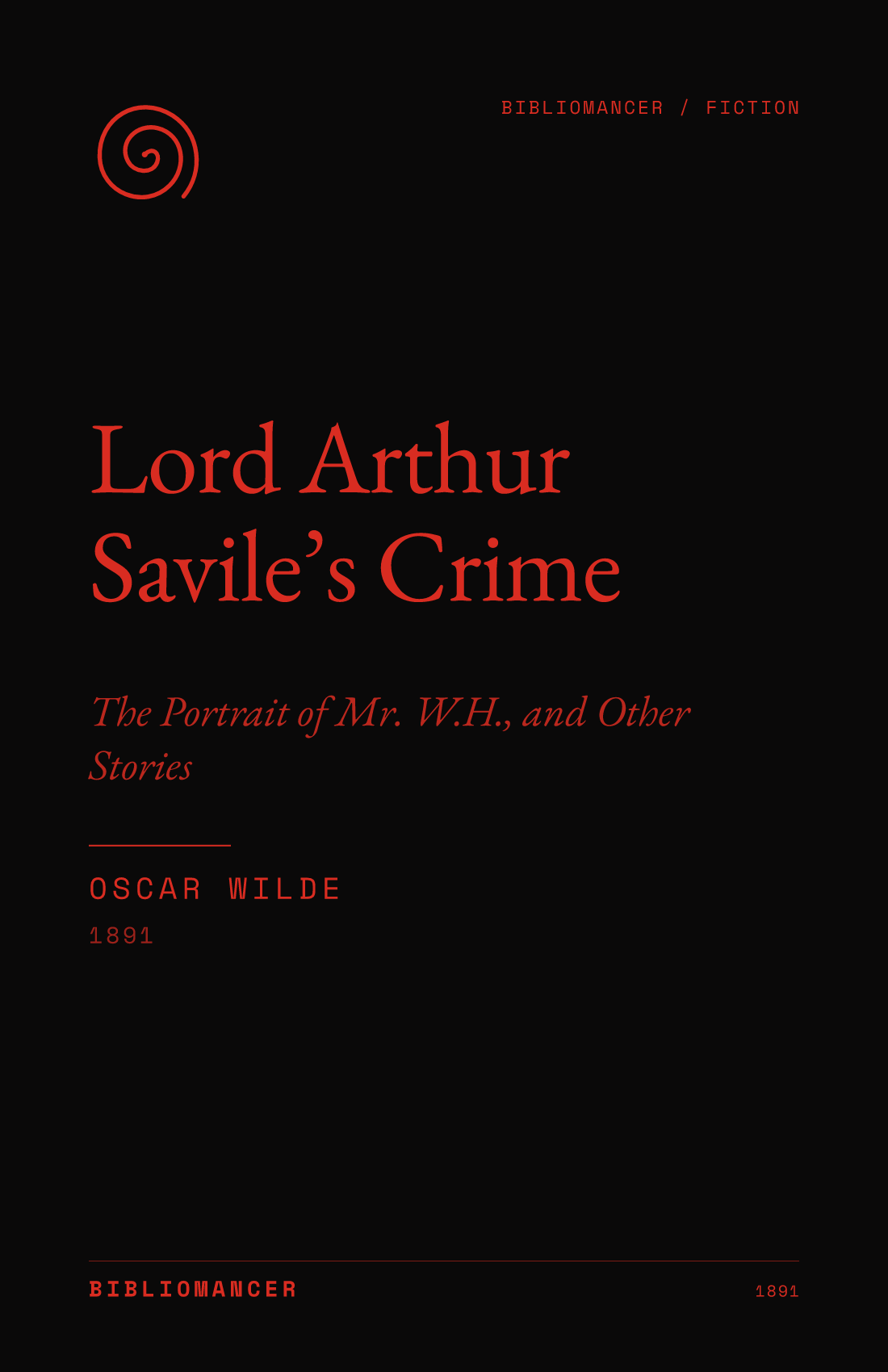 Lord Arthur Savile’s Crime by Oscar Wilde — Bibliomancer edition cover