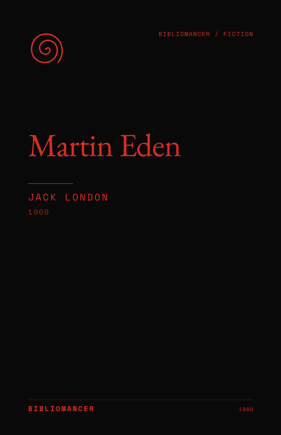 Martin Eden by Jack London — Bibliomancer edition cover