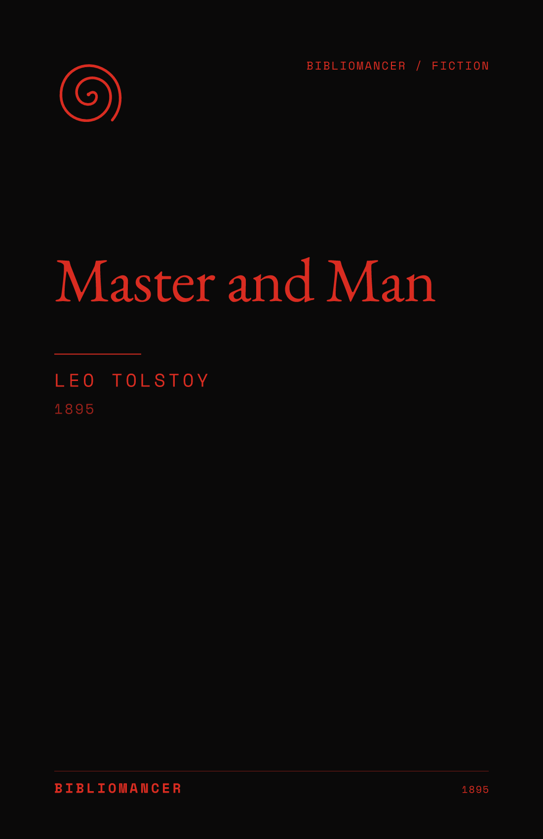 Master and Man by Leo Tolstoy — Bibliomancer edition cover
