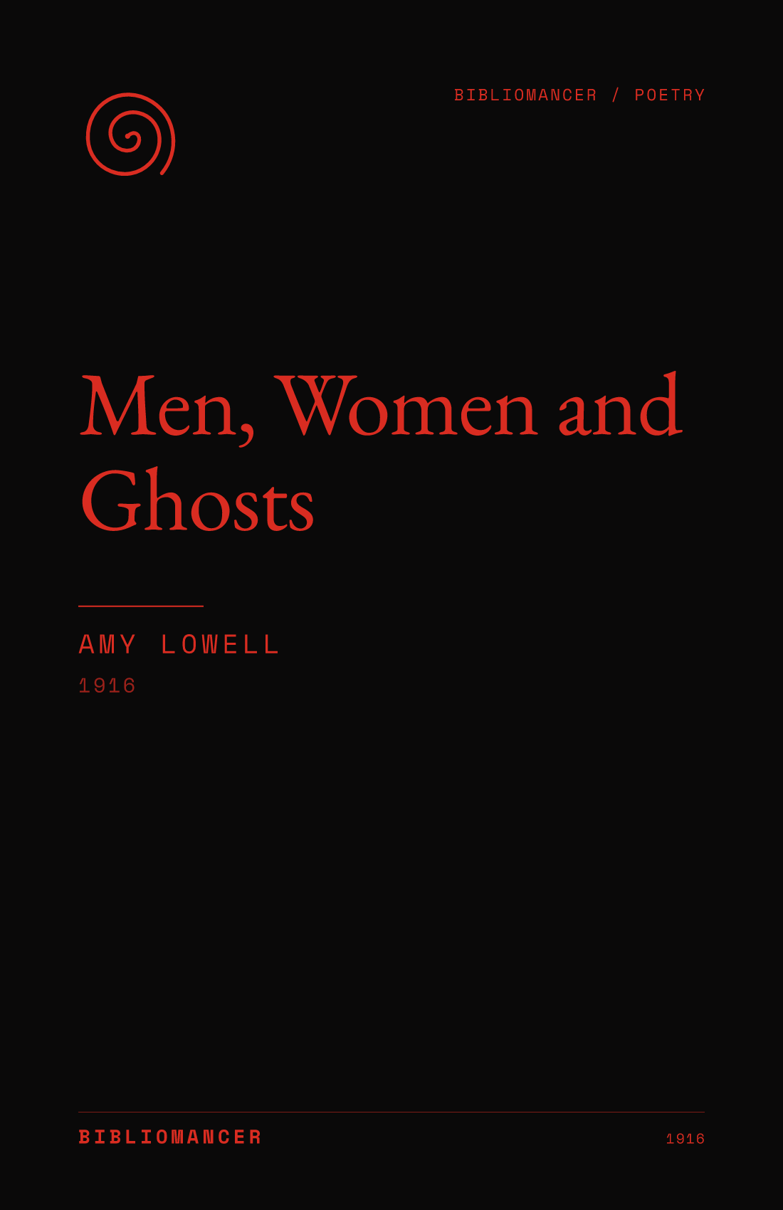 Men, Women and Ghosts by Amy Lowell — Bibliomancer edition cover