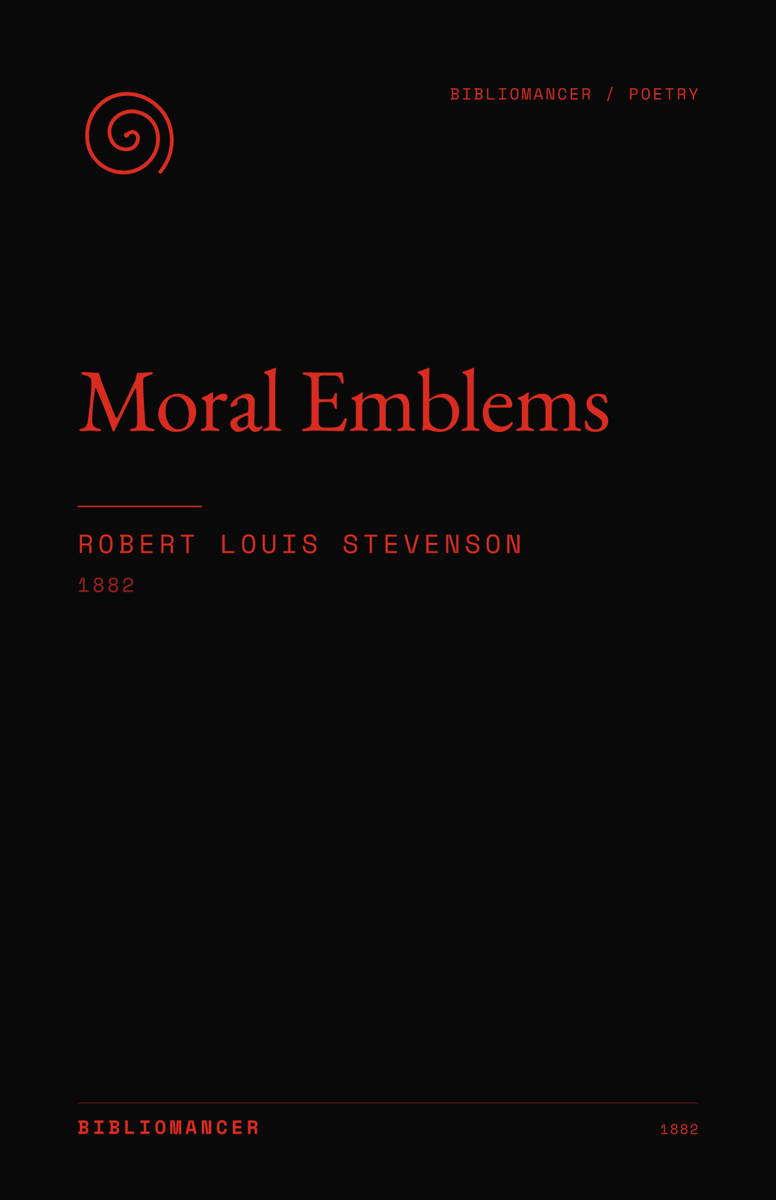 Moral Emblems by Robert Louis Stevenson — Bibliomancer edition cover