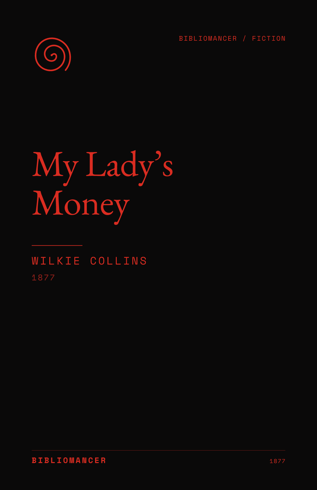 My Lady’s Money by Wilkie Collins — Bibliomancer edition cover