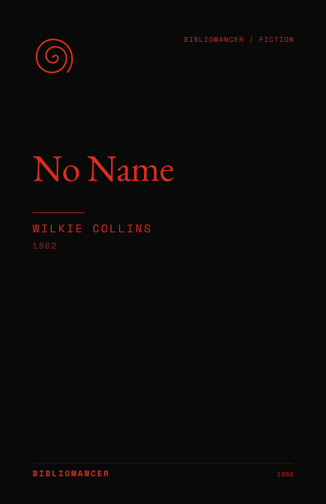 No Name by Wilkie Collins — Bibliomancer edition cover