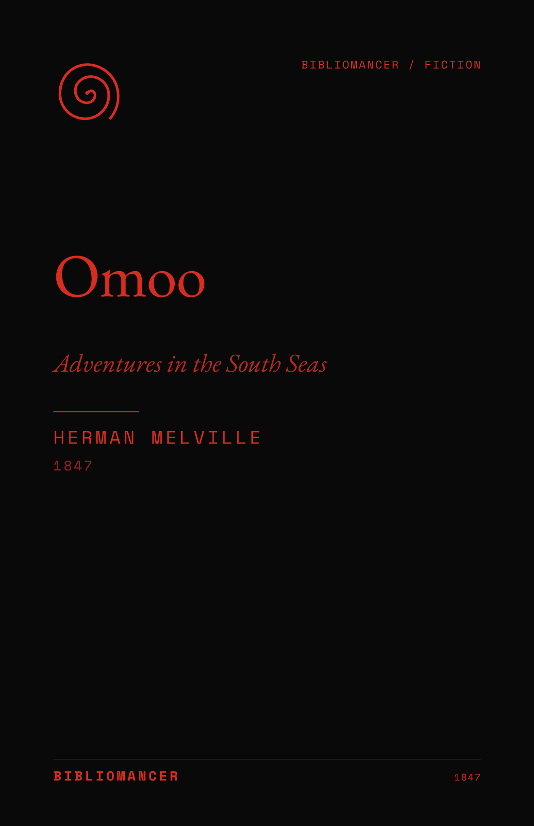 Omoo by Herman Melville — Bibliomancer edition cover