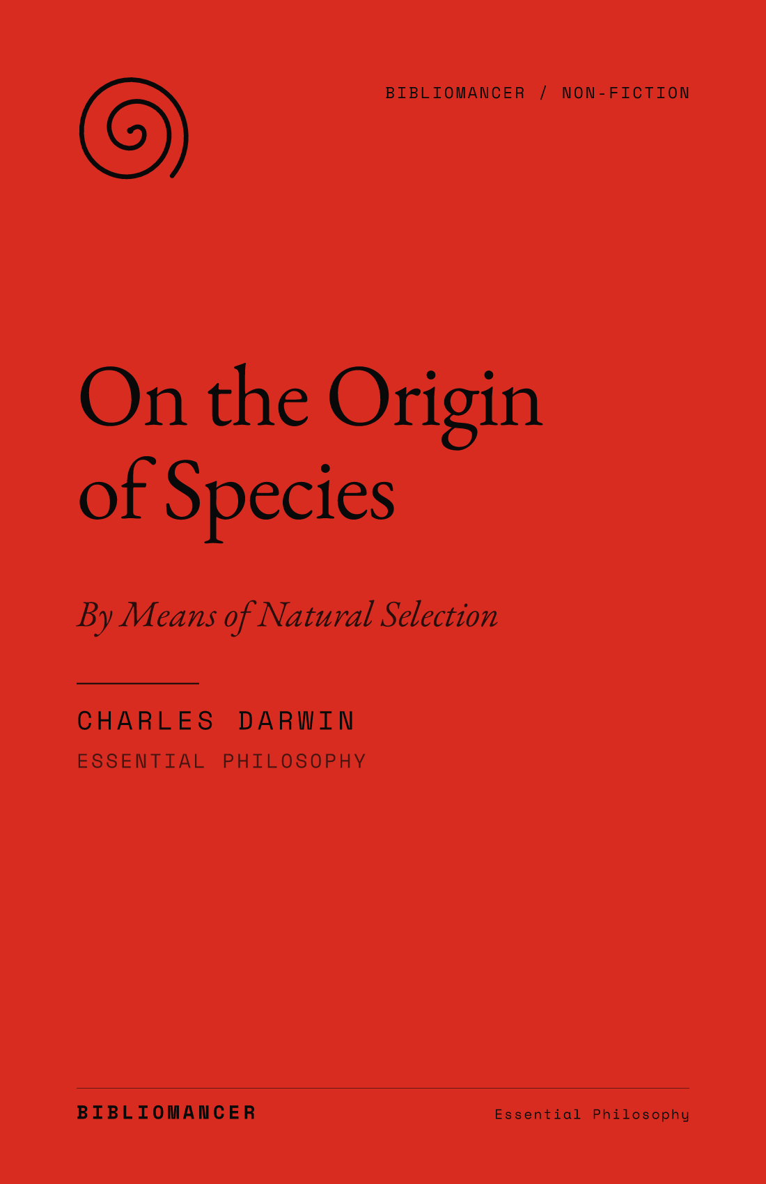 On the Origin of Species by Charles Darwin — Bibliomancer edition cover