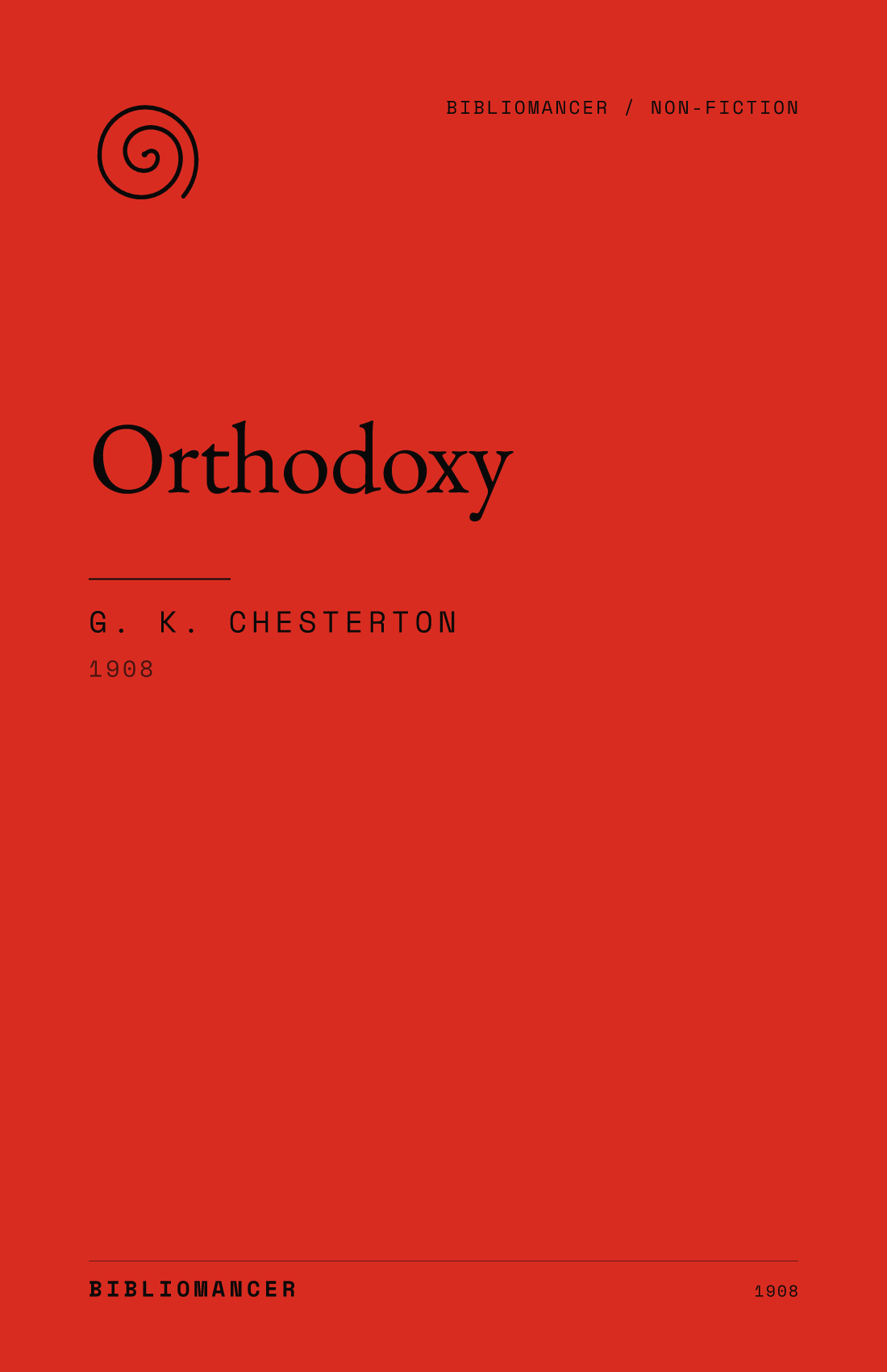 Orthodoxy by G. K. Chesterton — Bibliomancer edition cover