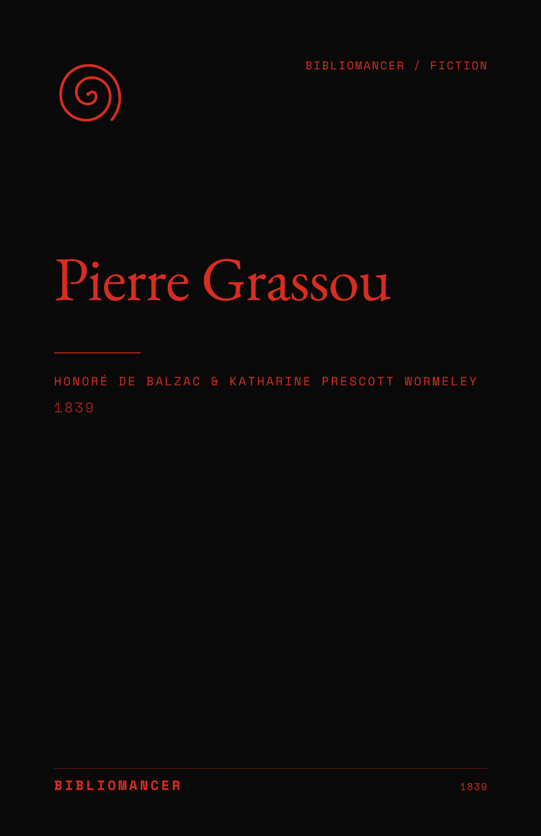 Pierre Grassou by Honoré de Balzac — Bibliomancer edition cover