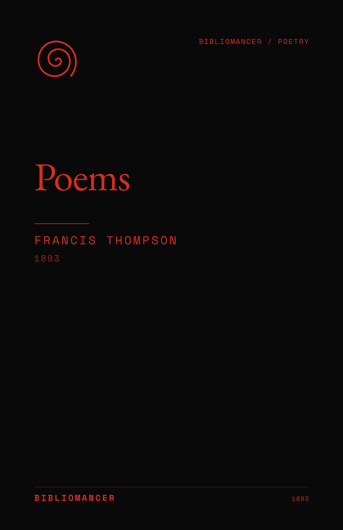 Poems by Francis Thompson — Bibliomancer edition cover