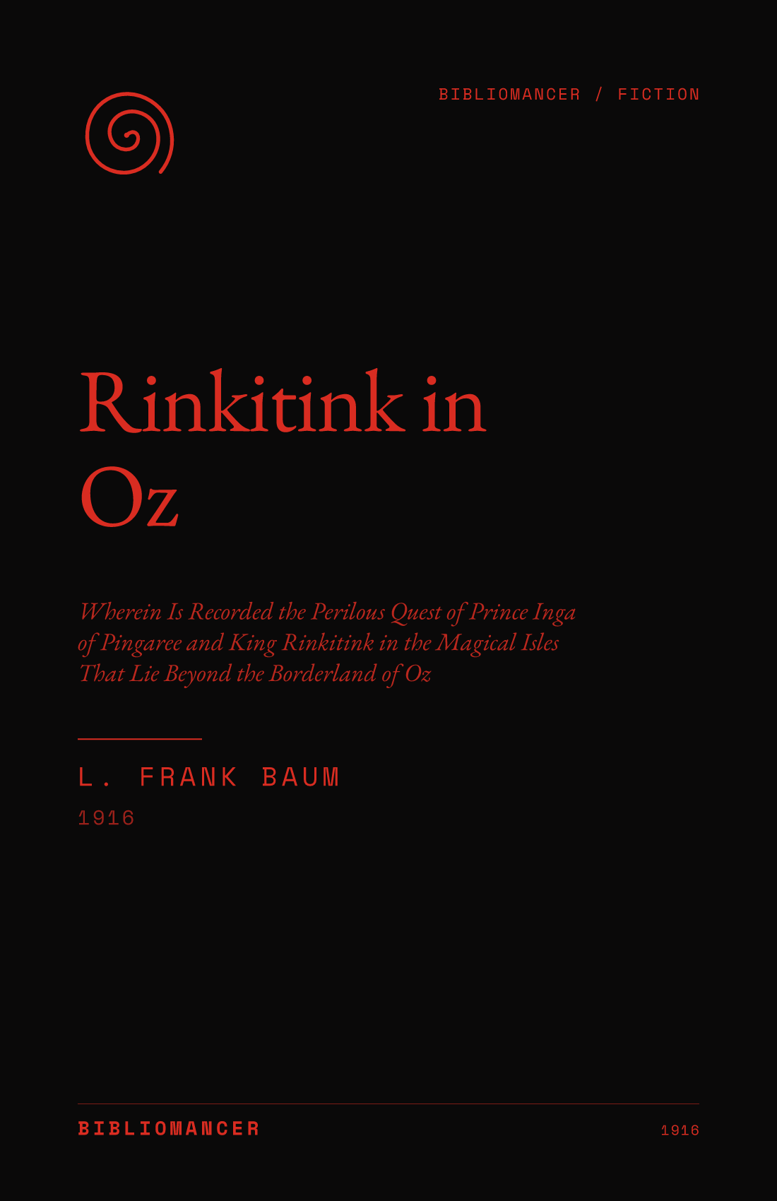 Rinkitink in Oz by L. Frank Baum — Bibliomancer edition cover