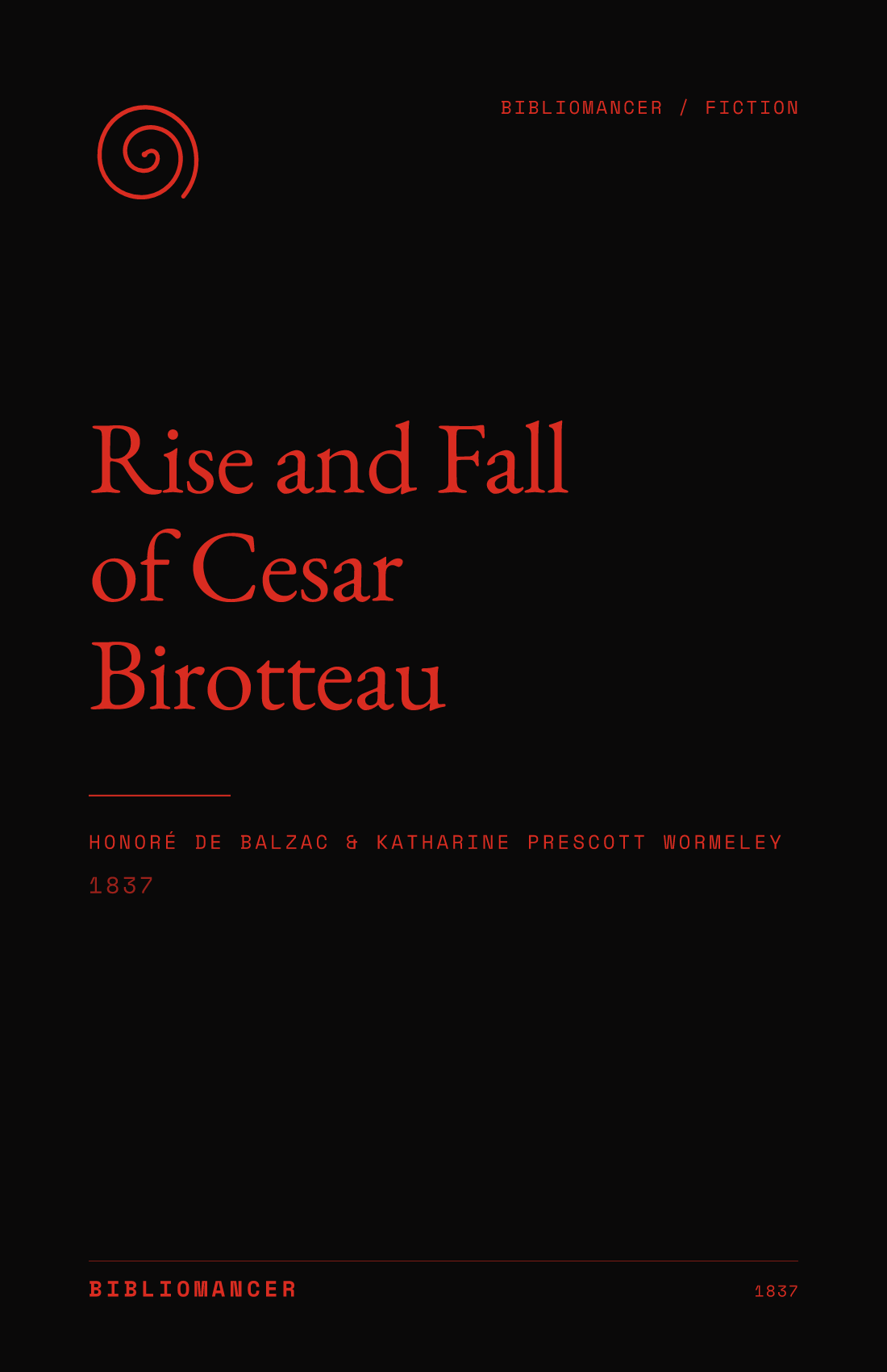 Rise and Fall of Cesar Birotteau by Honoré de Balzac — Bibliomancer edition cover