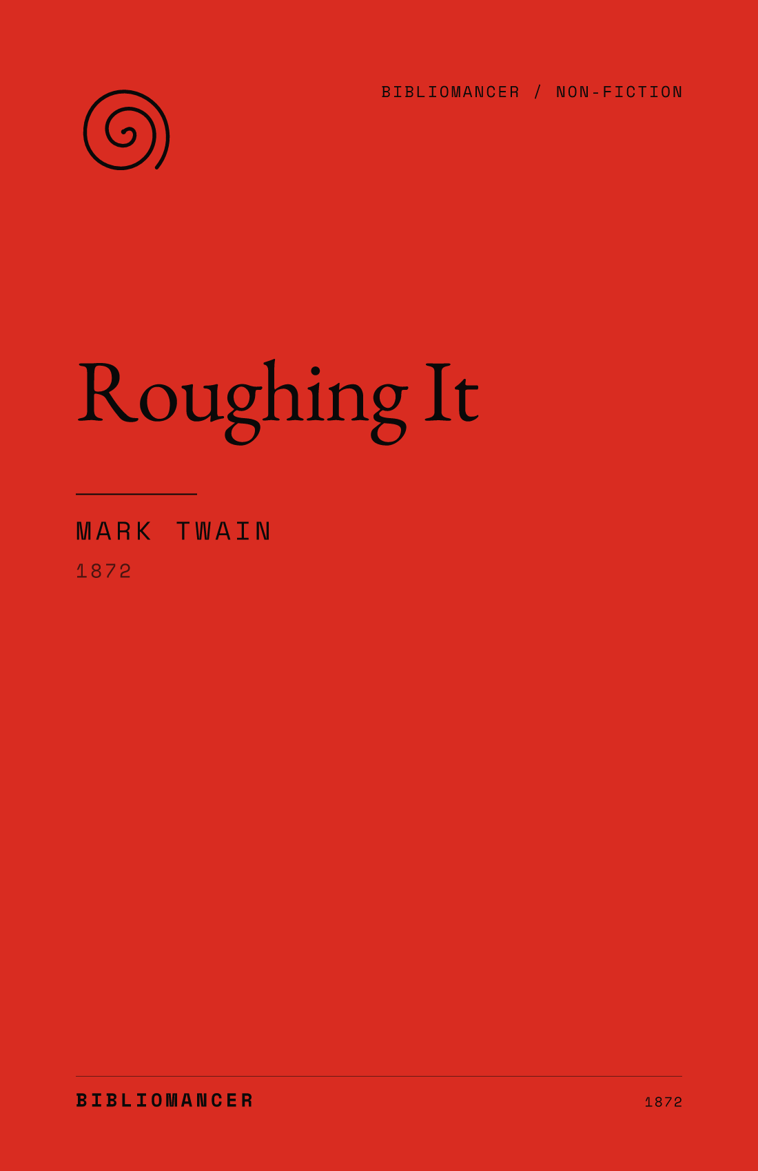 Roughing It by Mark Twain — Bibliomancer edition cover