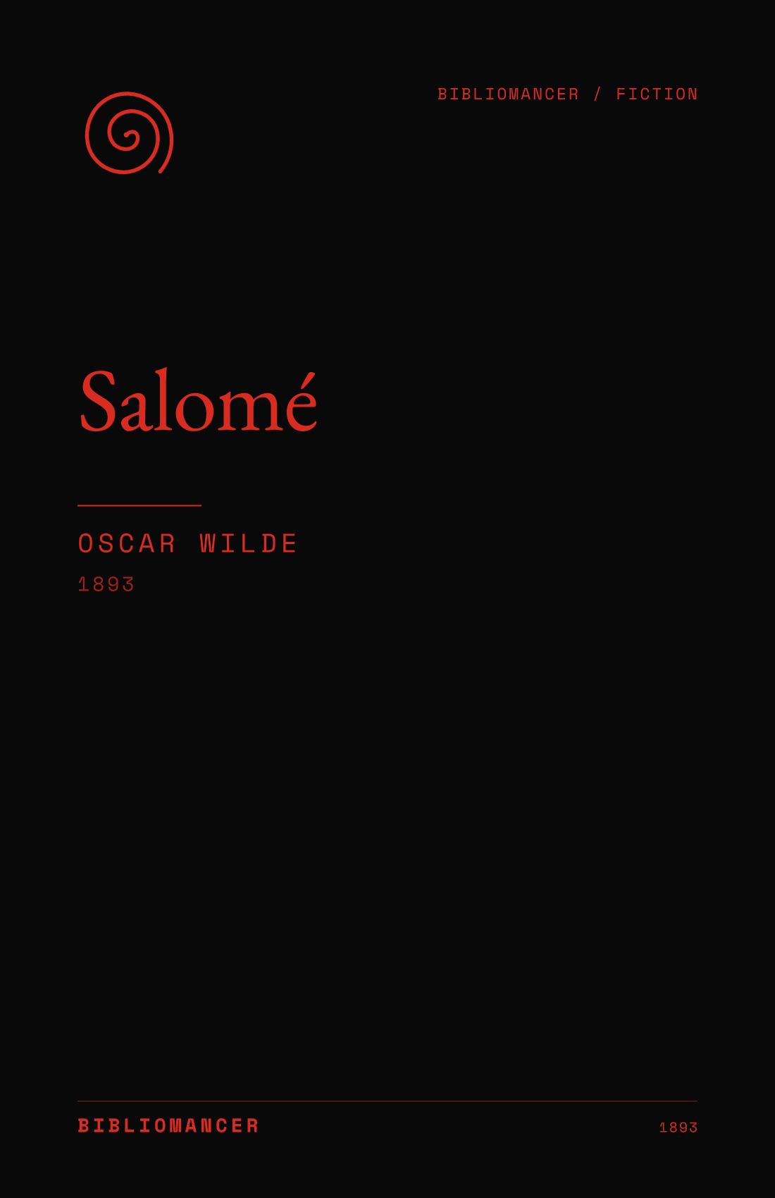 Salomé by Oscar Wilde — Bibliomancer edition cover
