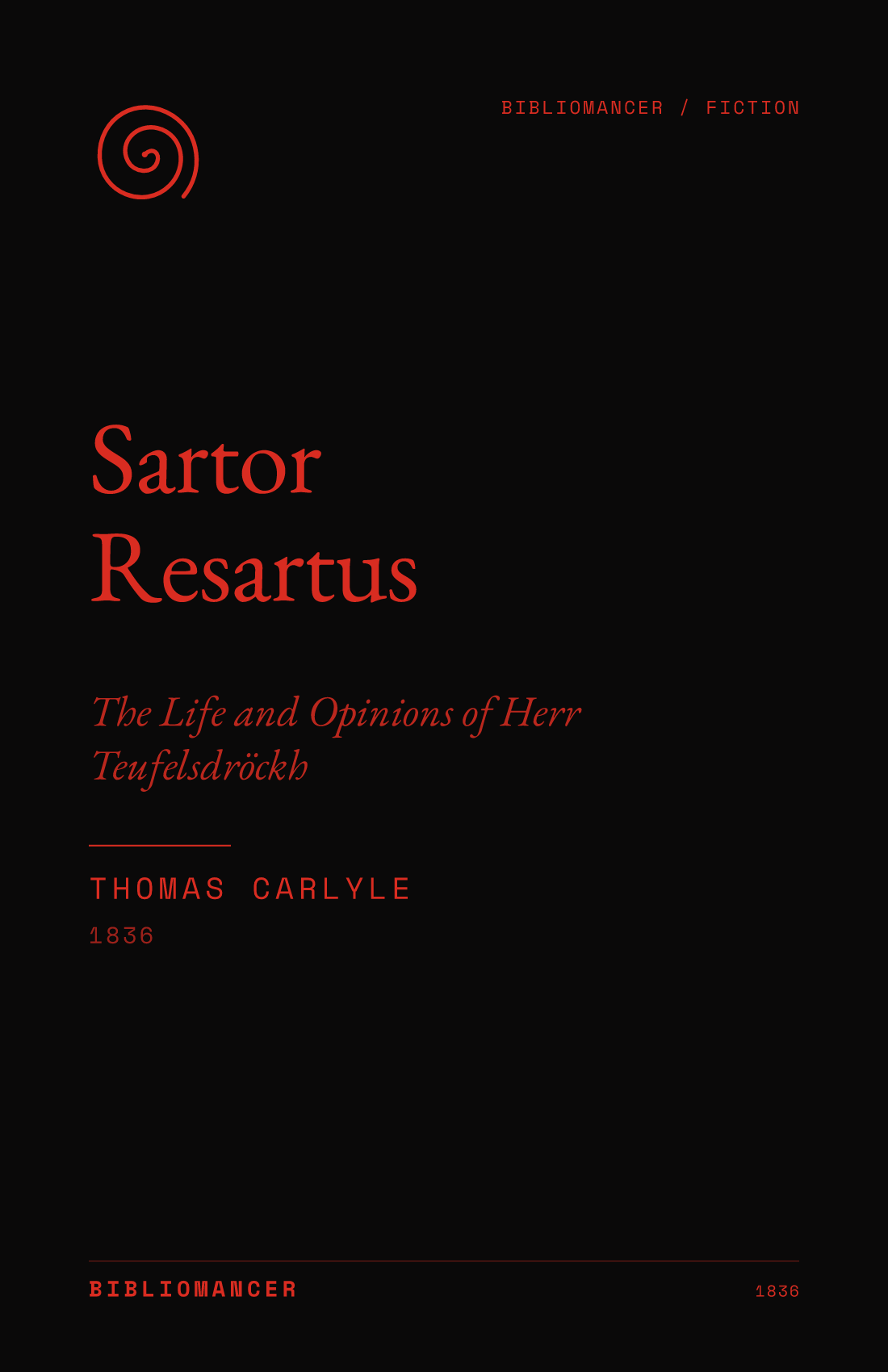Sartor Resartus by Thomas Carlyle — Bibliomancer edition cover