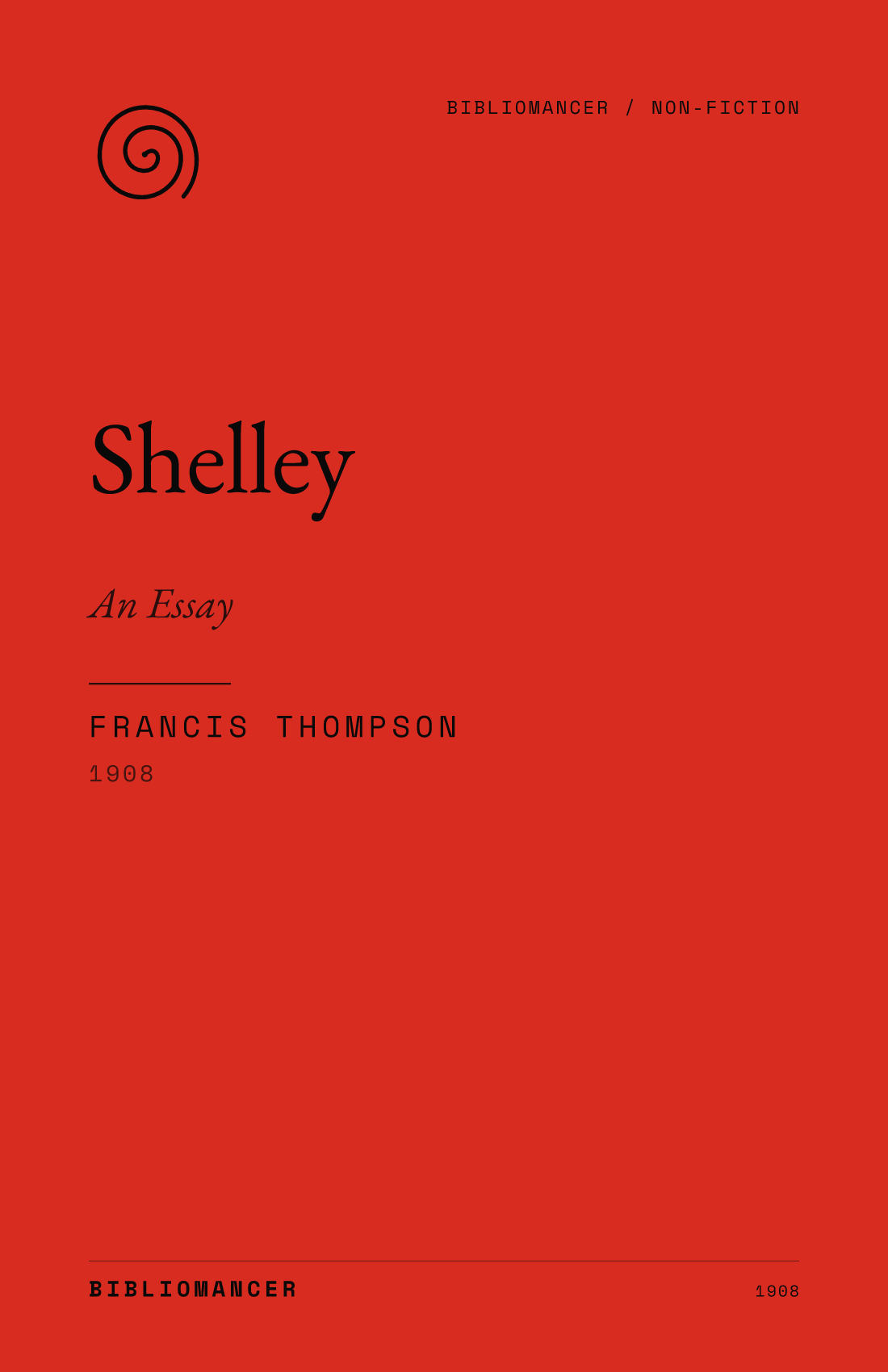 Shelley by Francis Thompson — Bibliomancer edition cover
