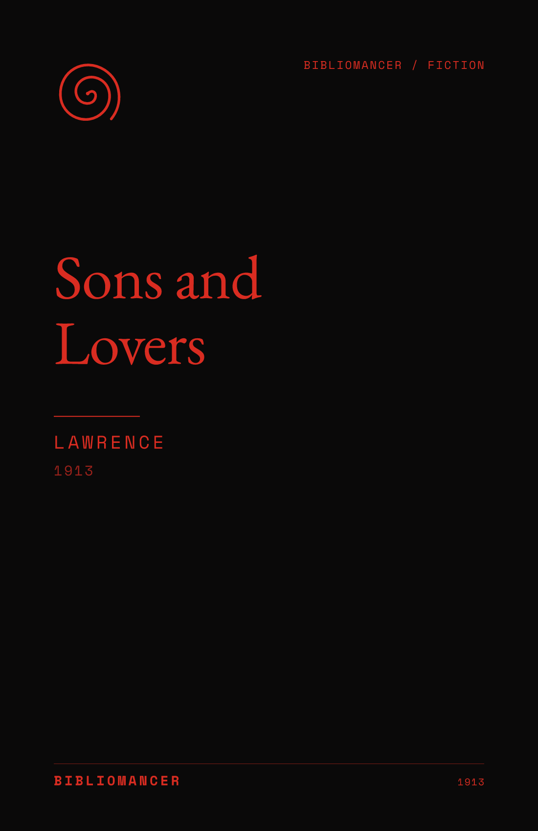 Sons and Lovers by Lawrence — Bibliomancer edition cover