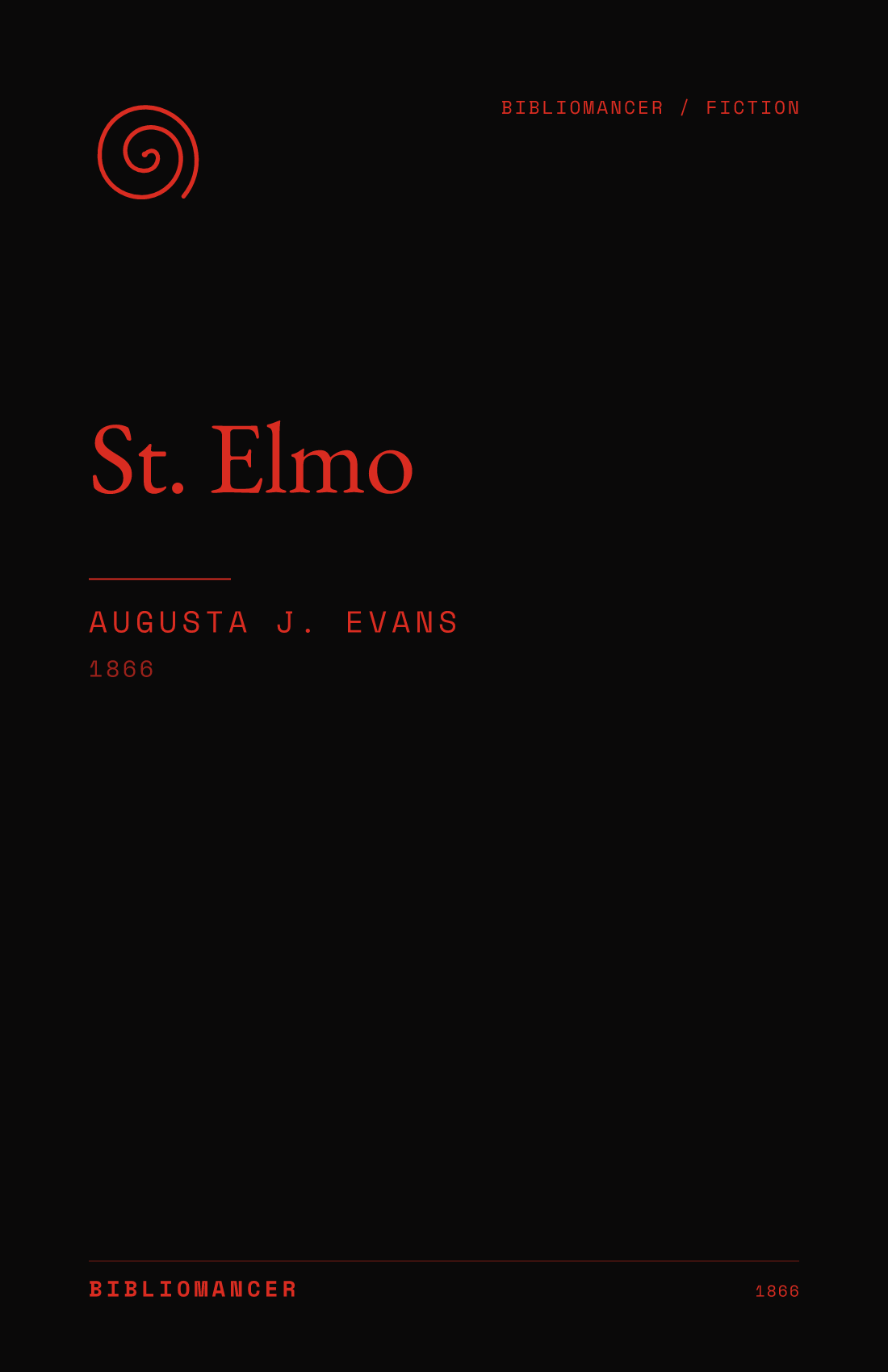 St. Elmo by Augusta J. Evans — Bibliomancer edition cover