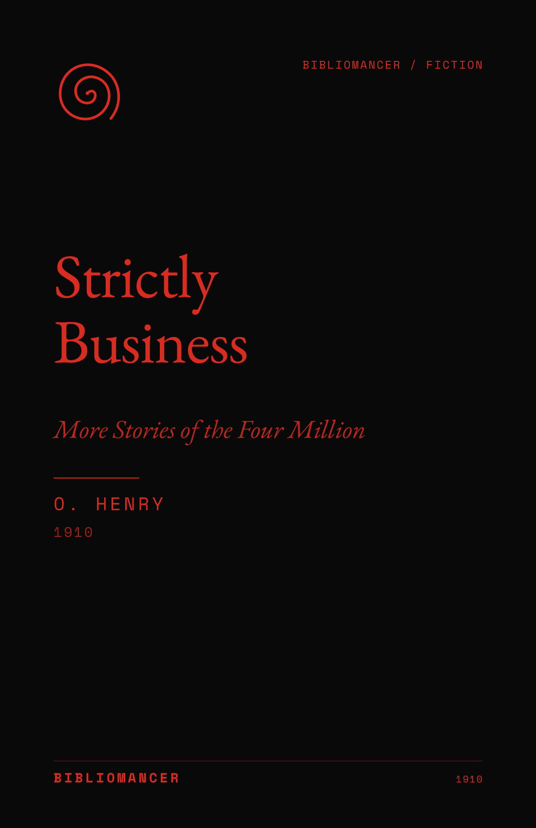 Strictly Business by O. Henry — Bibliomancer edition cover