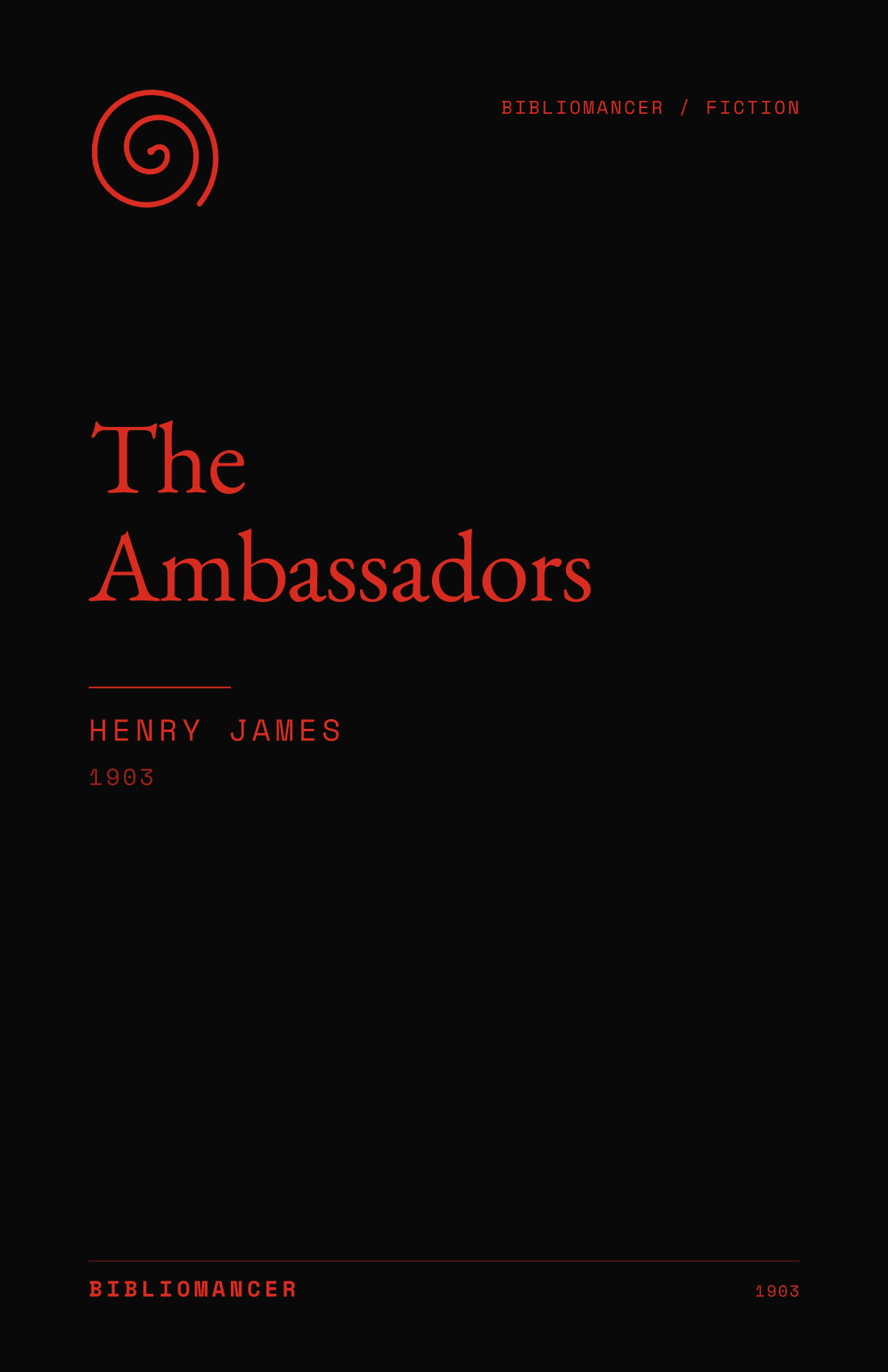 The Ambassadors by Henry James — Bibliomancer edition cover
