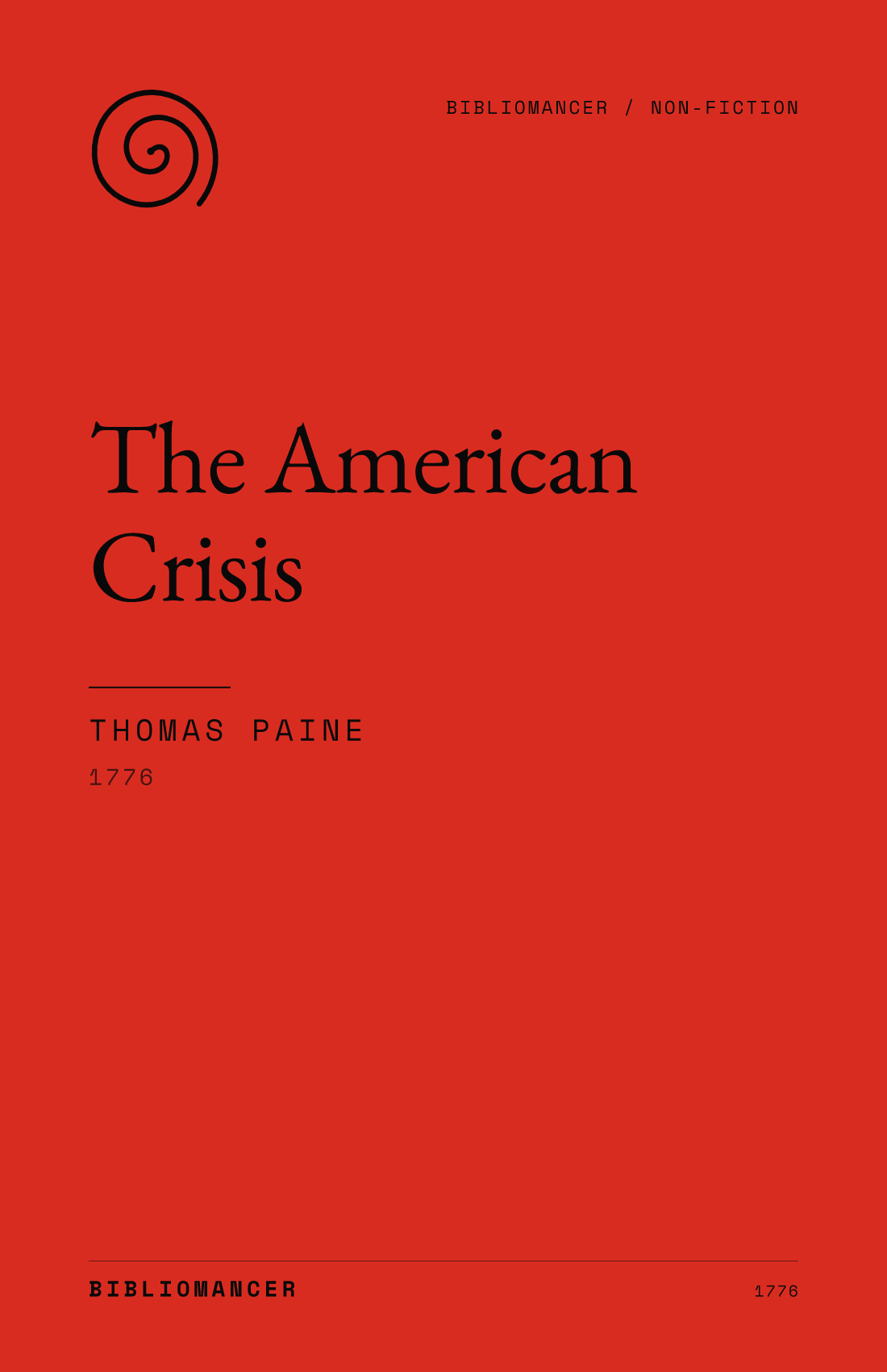 The American Crisis by Thomas Paine — Bibliomancer edition cover