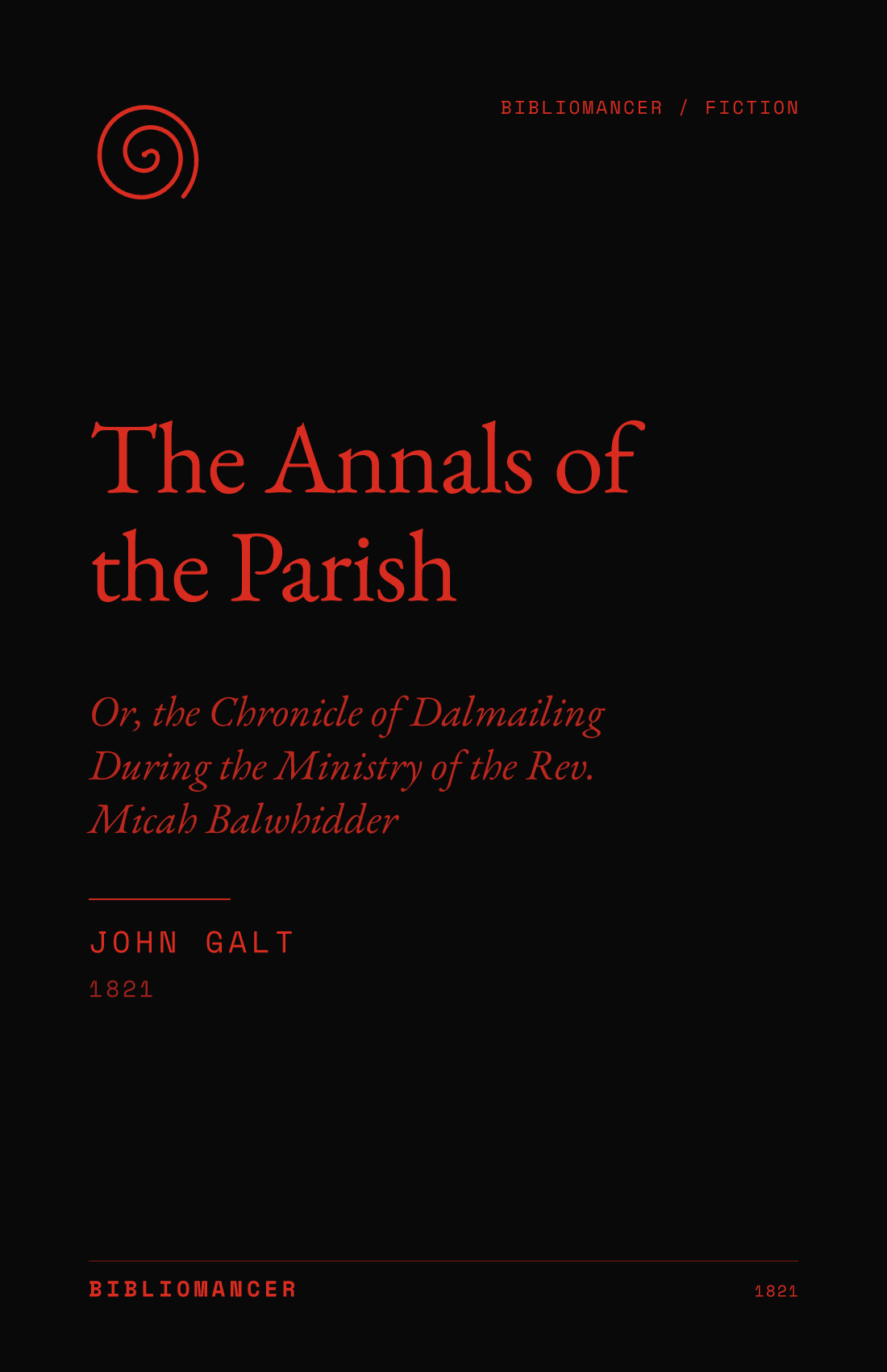 The Annals of the Parish by John Galt — Bibliomancer edition cover