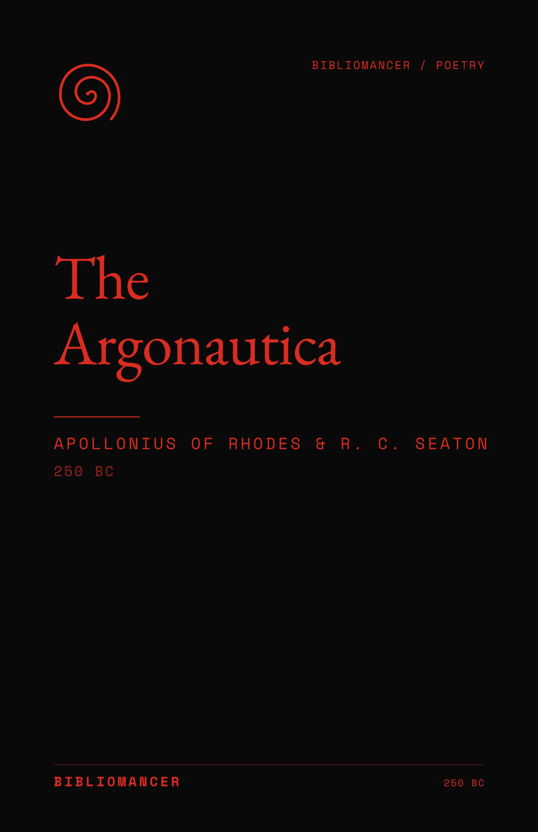 The Argonautica by Apollonius of Rhodes — Bibliomancer edition cover