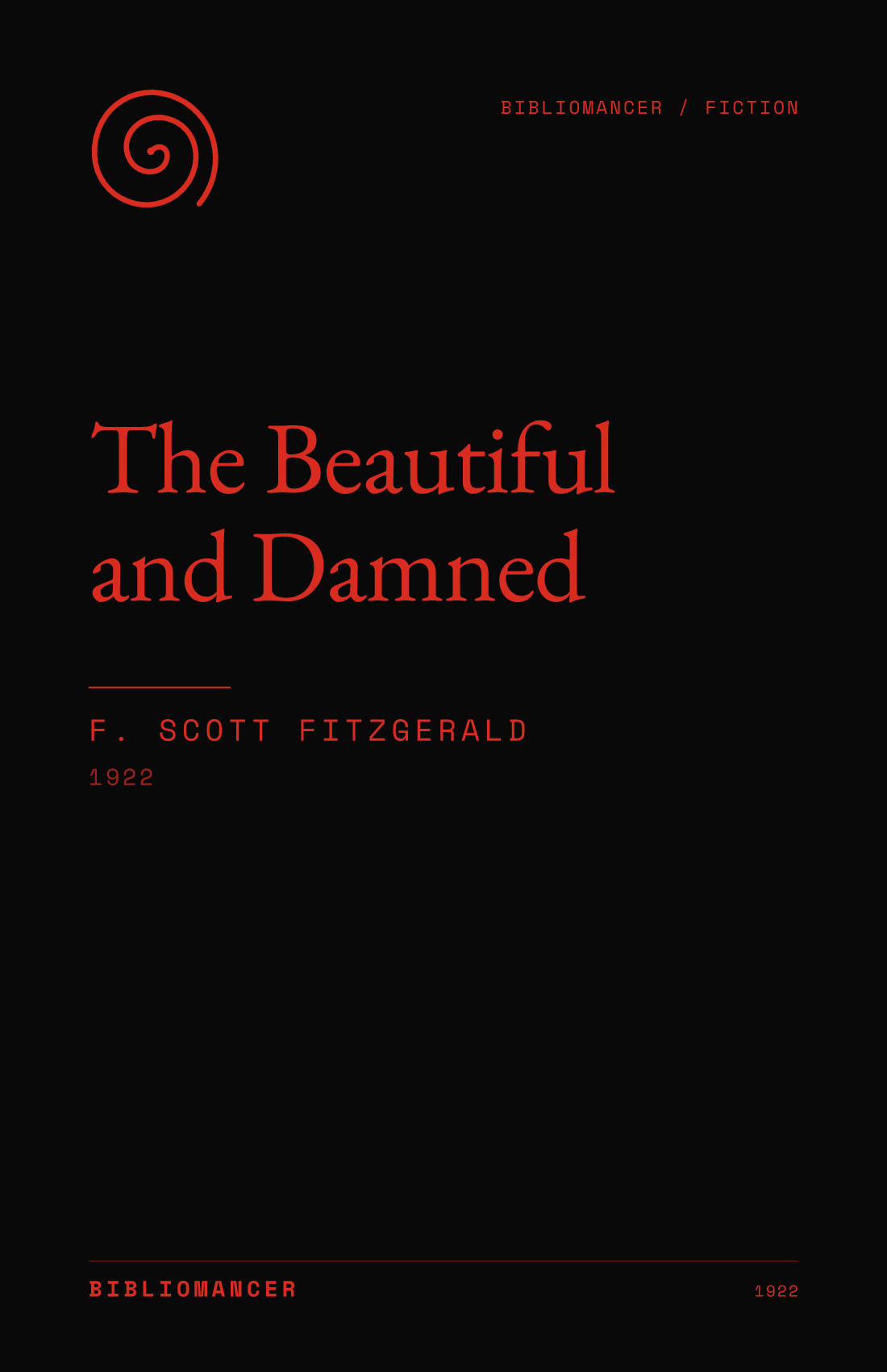 The Beautiful and Damned by F. Scott Fitzgerald — Bibliomancer edition cover