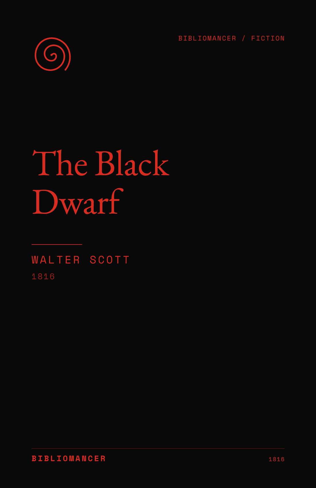 The Black Dwarf by Walter Scott — Bibliomancer edition cover